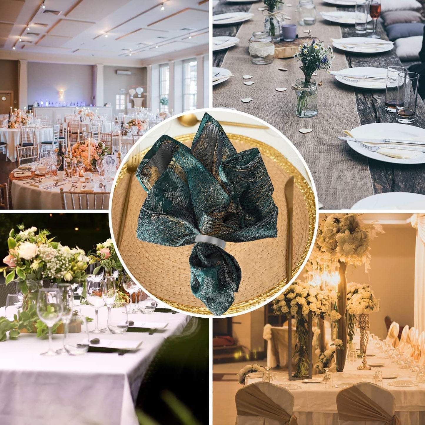 Grey Napkin Rings-10 Pcs Stainless Steel Napkin Rings,Metal Napkin Ring for Table Settings Wedding Christmas Party Dinner Table