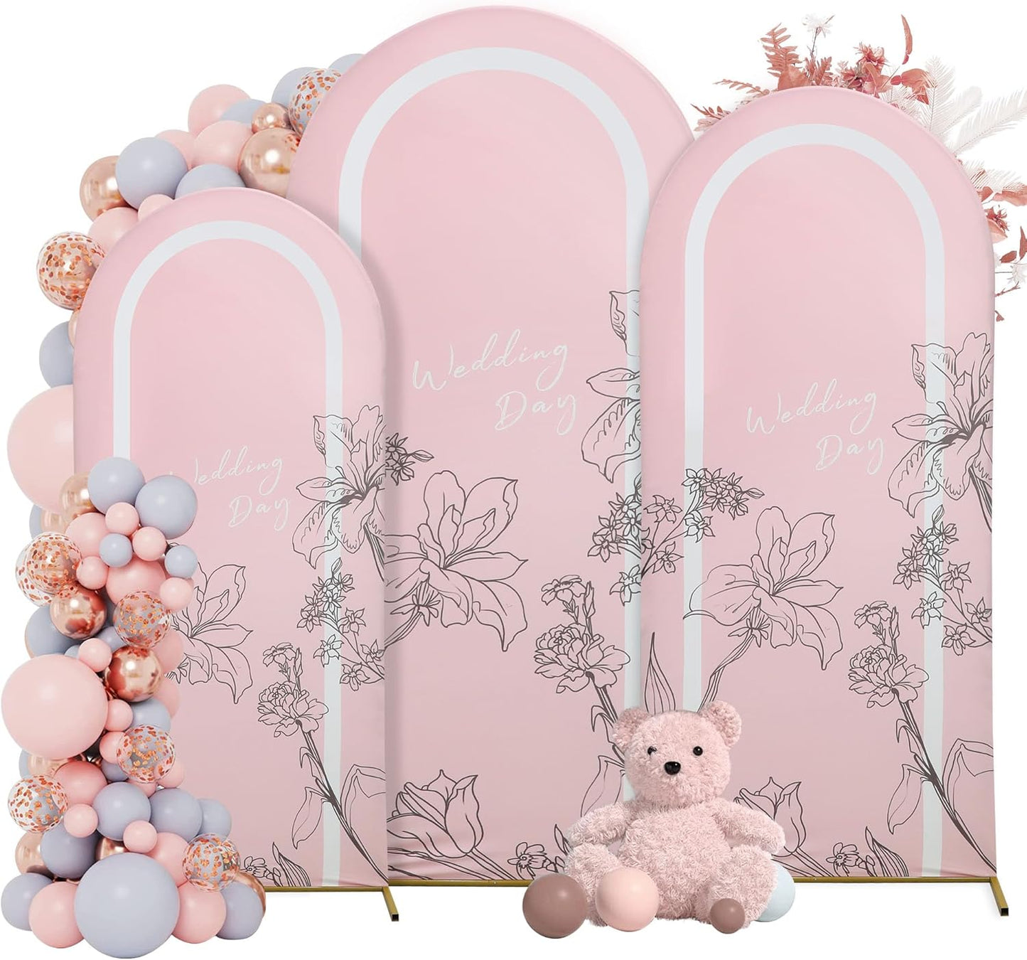 Wedding Arch Cover 7.2FT 6.6FT 6FT Spandex Arch Backdrop Cover Stretchy Backdrop for Wedding Birthday Party Decoration Baby Shower