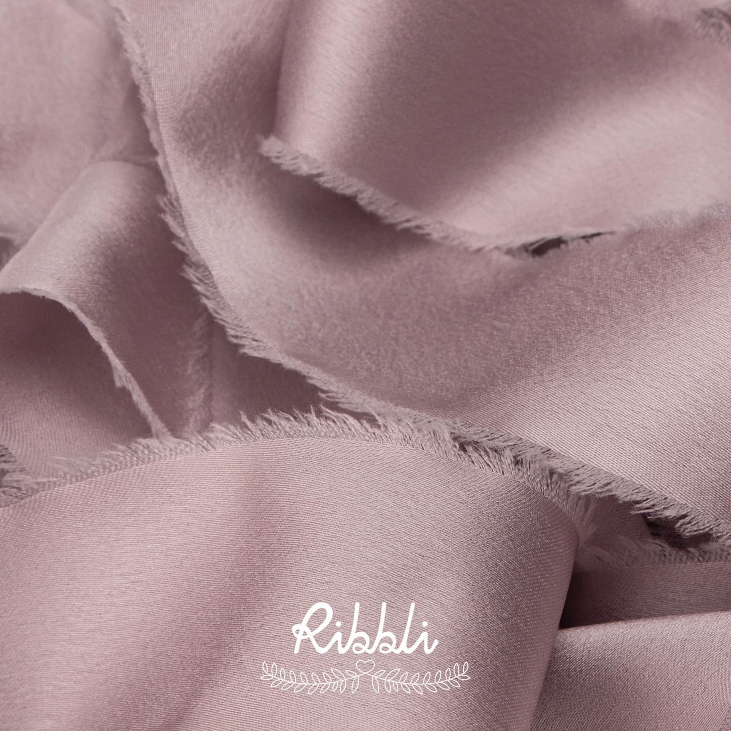 Ribbli Antique Mauve Silk Satin Ribbon 1.5 Inch x 12 Yard Handmade Frayed Chiffon Ribbon with Wooden Spool Mauve Ribbon for Gift Wrapping Wedding Invitations Bridal Bouquets Home Decor