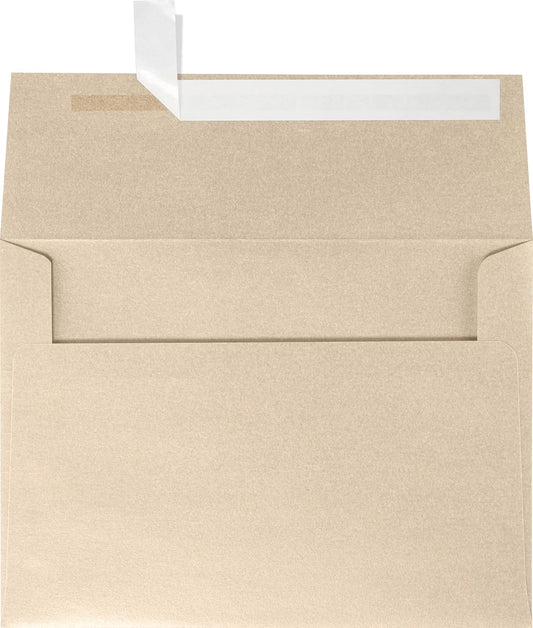 LUXPaper A7 Invitation Envelopes | Peel & Press | 5 1/4" x 7 1/4" | Taupe Metallic | 80lb. Text | 250 Qty