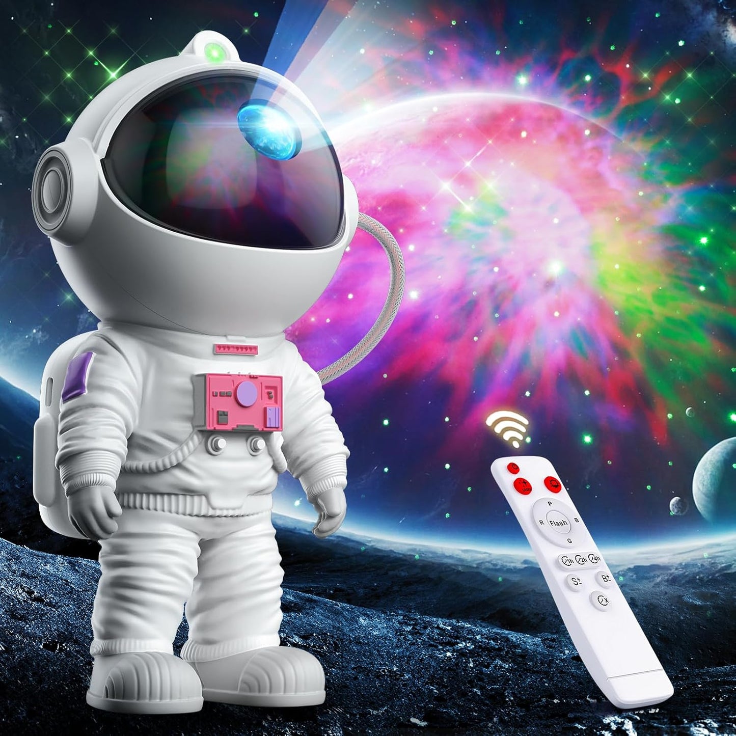 Astronaut Galaxy Projector, Star Projector for Bedroom, Nebula Night Light with Timer and Remote, LED Space Galaxy Lamp for Room Decor, Home Decor, Gifts for Kids, Christmas, Birthday
