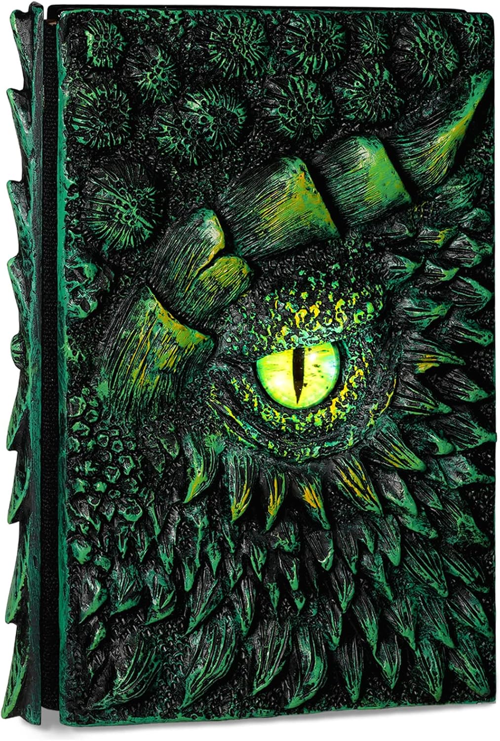 molshine A5 (7.3" x 5.1") 3D Dragon Embossed Journal,Resin Engraving Notebook,Retro Diary,100 Sheets Blank Paper,Hardcover Travel Notepad for Writing,Sketchbook,Collection,Gift,Decoration (Green)