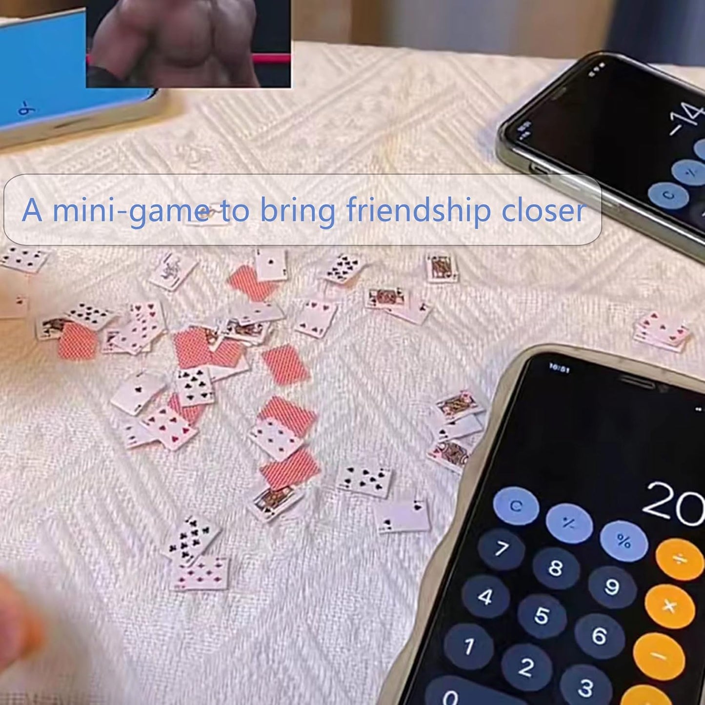 Party Spoof Fun Mini Playing Cards，Miniature Poker Game，3 Copies