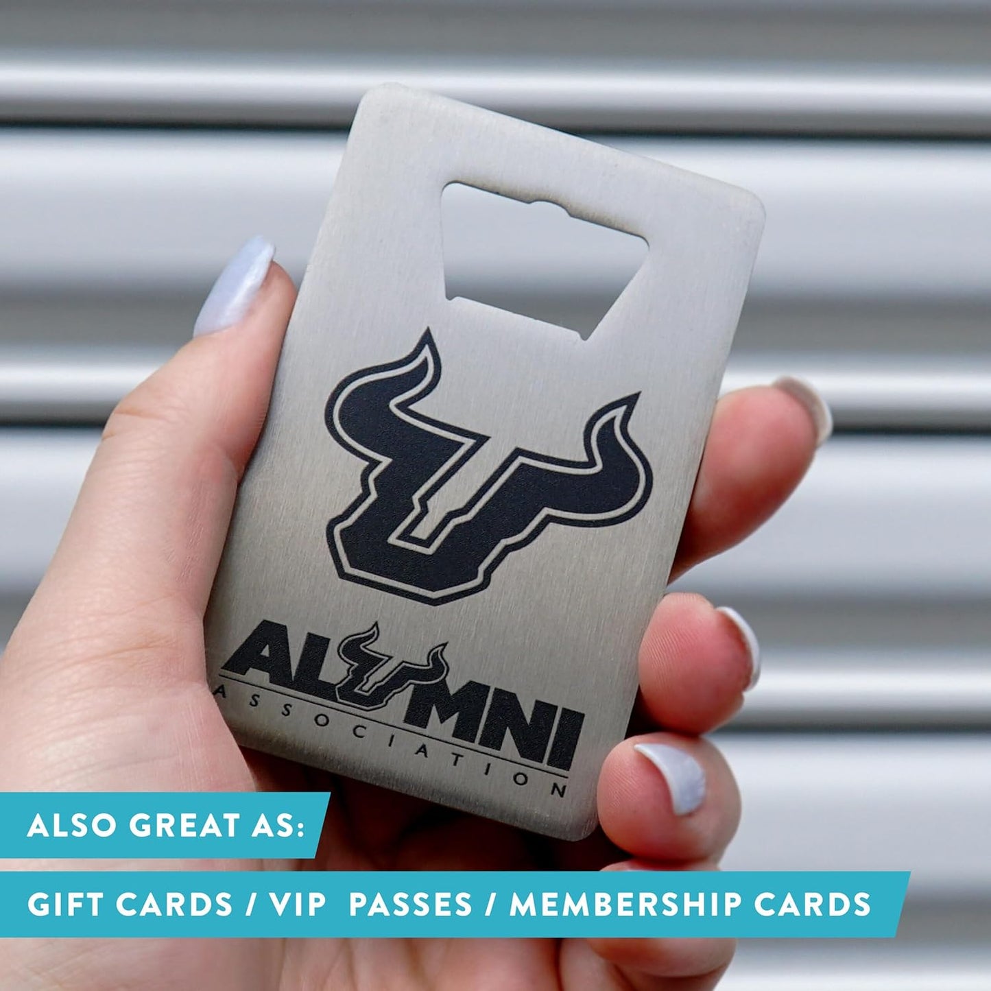 Custom Metal Bottle Opener Business Cards (Stainless Steel, 25 pcs) - 2 Business Days Personalized Stainless Steel Bottle Opener With Your Logo Printed 1.5mm Thick