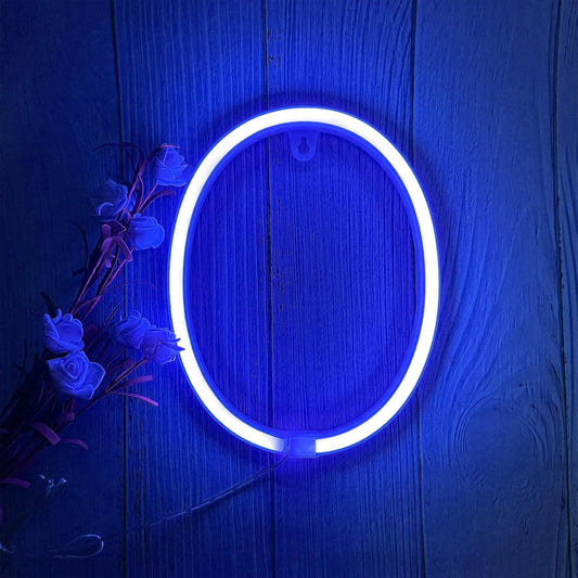 ENUOLI Light Up Letters Neon Signs, Blue Alphabet Neon Lights Wall Decor for Home, Birthday Party, Bar, Valentine’s Day Word-Blue Letter (O)
