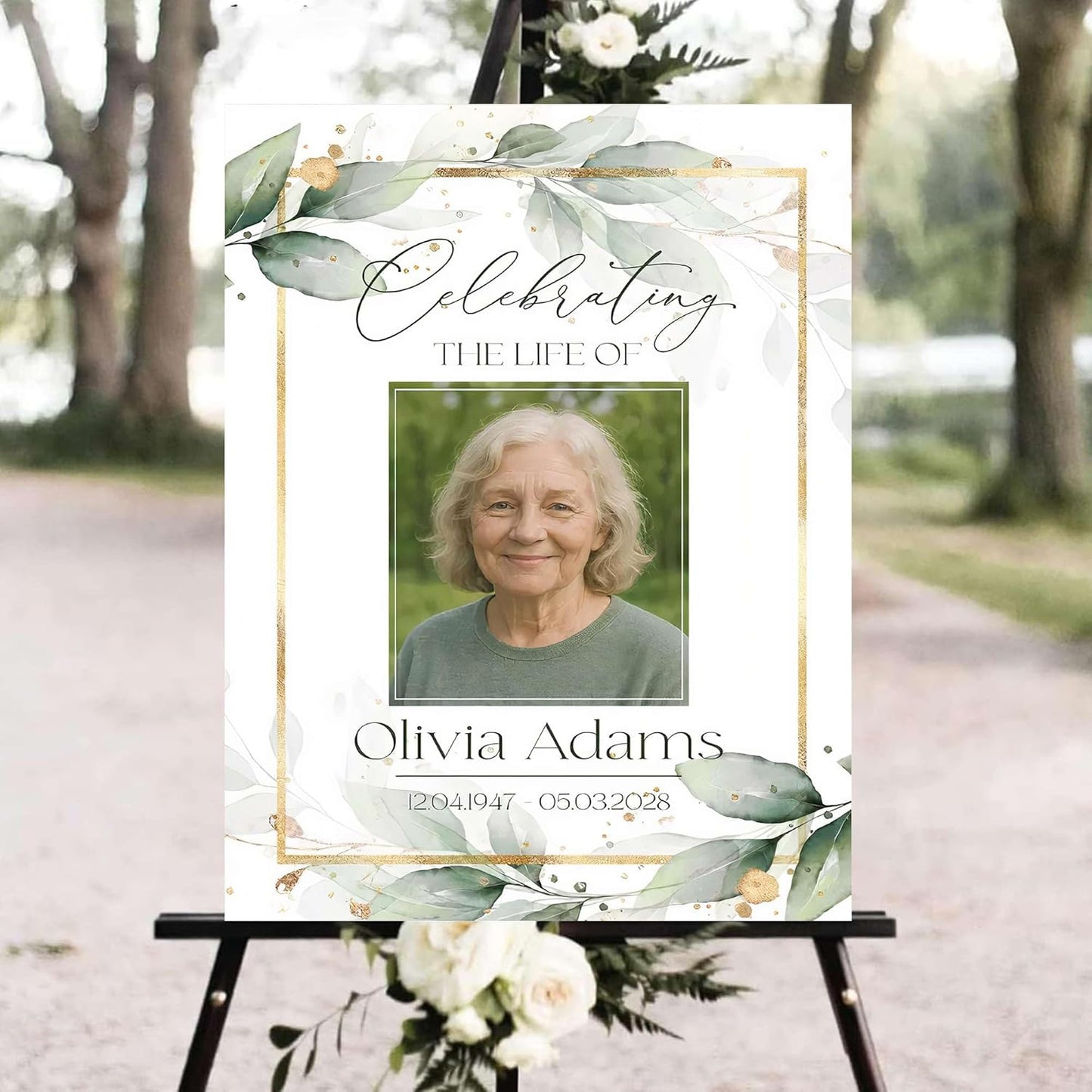 Personalized Funeral Welcome Signs, Celebration Of Life Yard Sign, Celebration Of Life Decoration, Custom Memorial Signs, Minimalist Celebrate of Lifes Sign With Photo, Memory Signage For Funerals #25