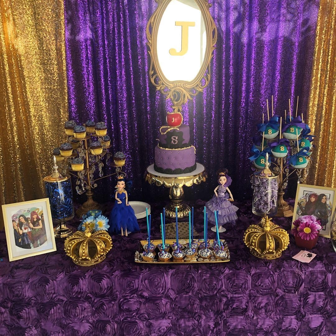 7ft x 7ft Purple Sequin Backdrop Glitter Party Backdrop Curtains Photo Background for Baby Shower Wedding Wall Decorations