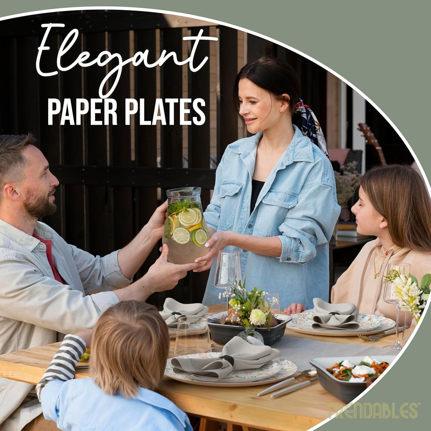 Trendables Heavy Duty Paper Plates Set For 32 Guests - 32 Each Of 8-inch And 10-inch Disposable Plates For Party - Fancy 64 Piece Dinnerware Set For All Occasions | Floral Design, Petite Fleur
