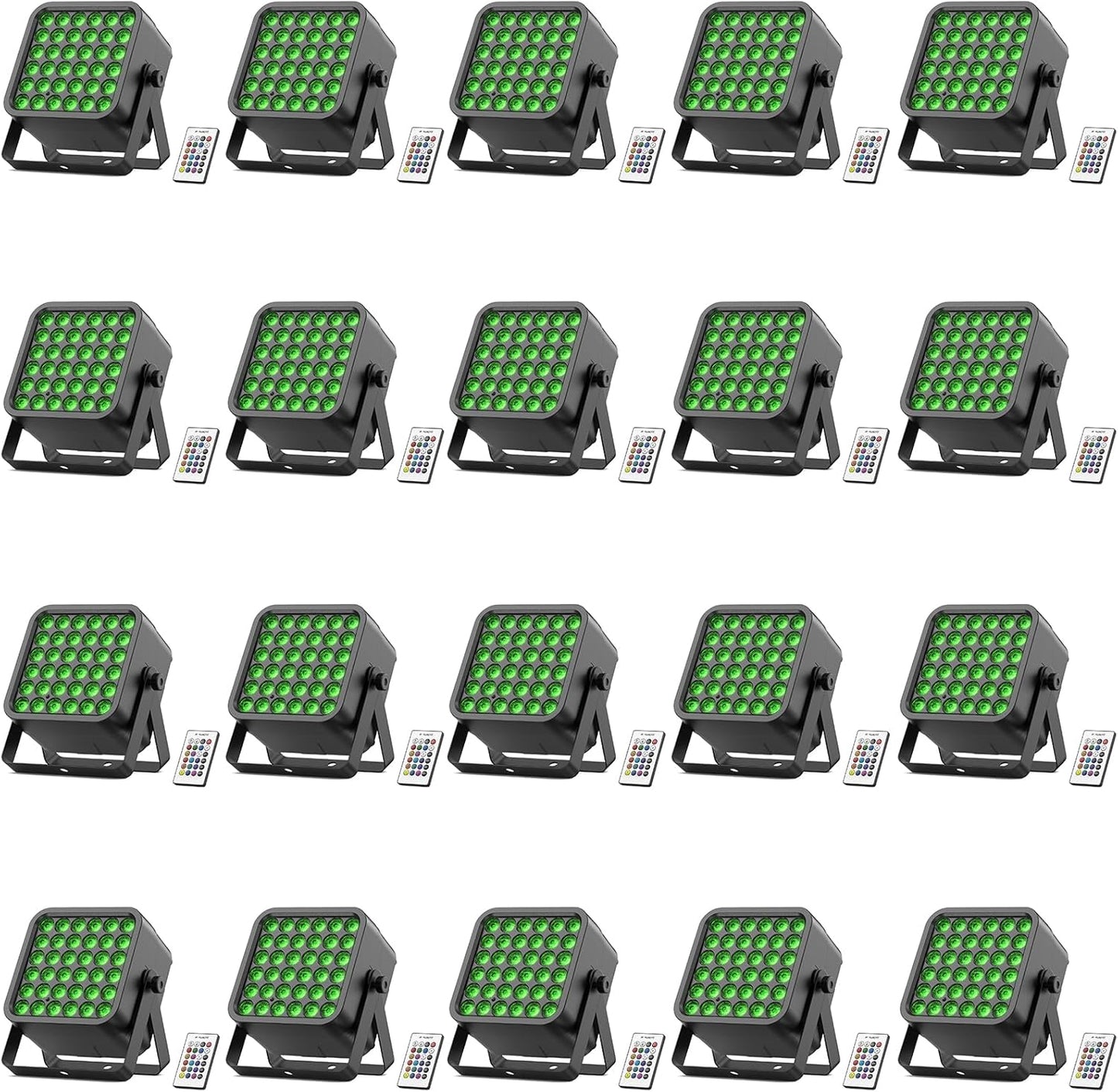 Rechargeable Par Can Lights, 72W RGB 5200mAh Uplights Battery Powered Stage Light, Wireless DJ Lights Sound Activated with Remote & DMX Control for Festivals, Weddings, Bars, Churches, DJ (20 Packs)