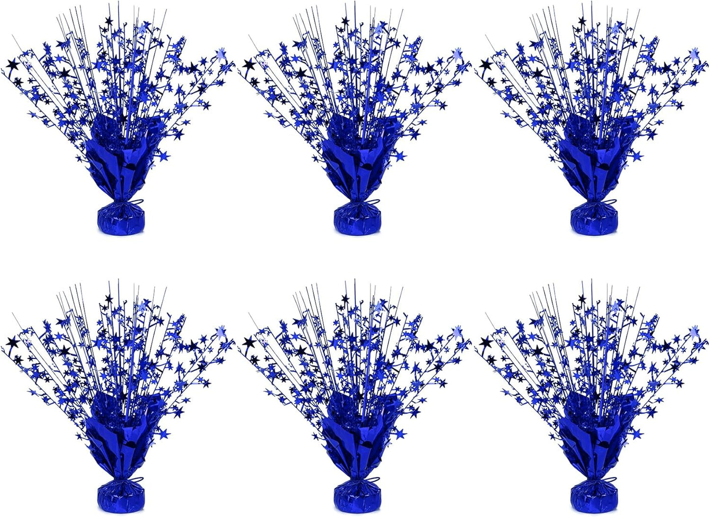 6 Pack Star Table Centerpieces for Party, Birthday Table Decorations for Kids Adults, Party Centerpieces for Tables for Wedding Baby Shower Graduation Holiday Event (Blue)
