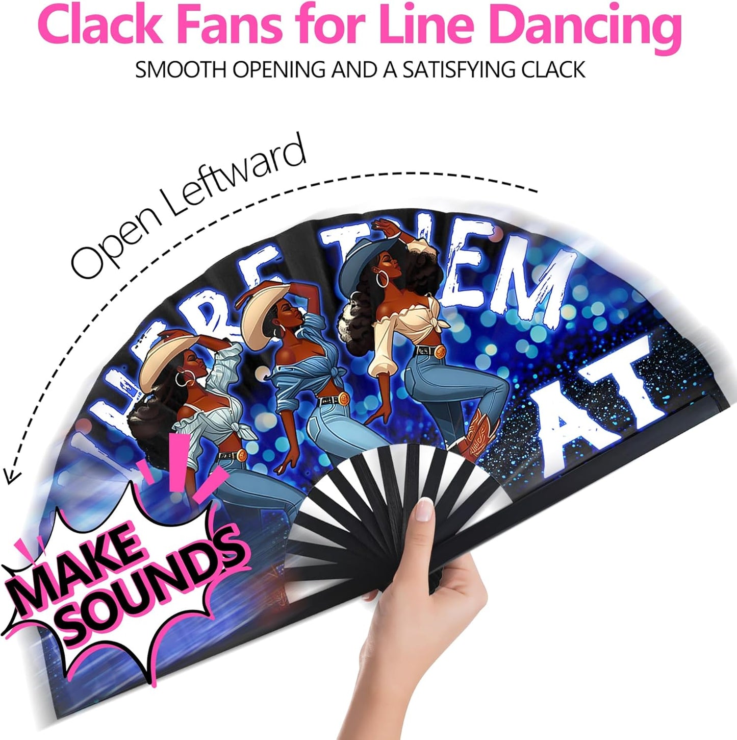 Boots On The Ground Hand Fan,Where Them Fans At Folding Fans,Clapping Clacking Fans For Line Dancing Unique Oriainal Pattern for Party Props Perfect Gifts for Line Dance Lover (Style 4)