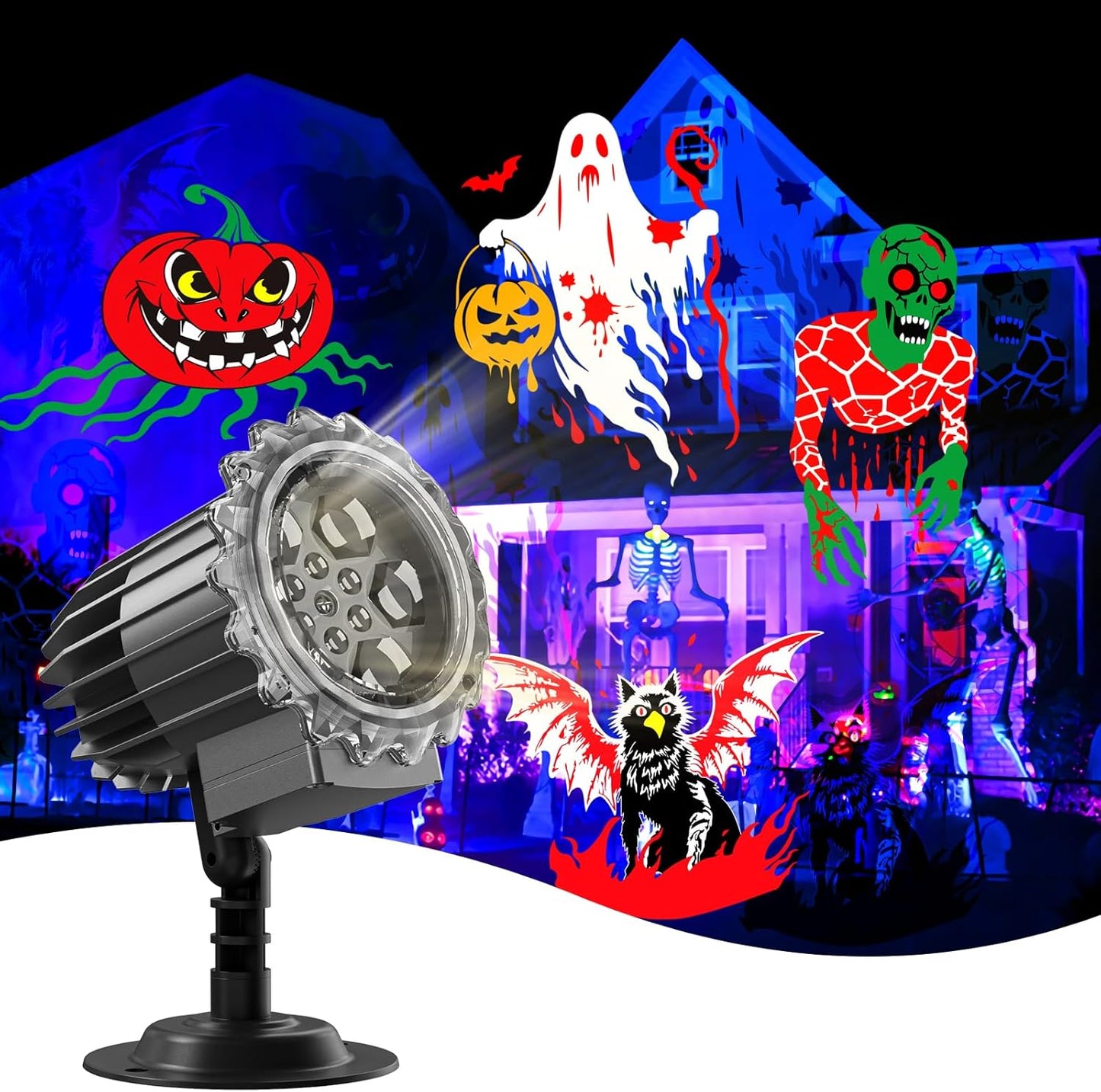 Halloween Light Projector Outdoor - LED Holiday Projector Lights with Auto Timer and Waterproof Design for Indoor Outdoor Yard, Patio, Garden, Party Decor