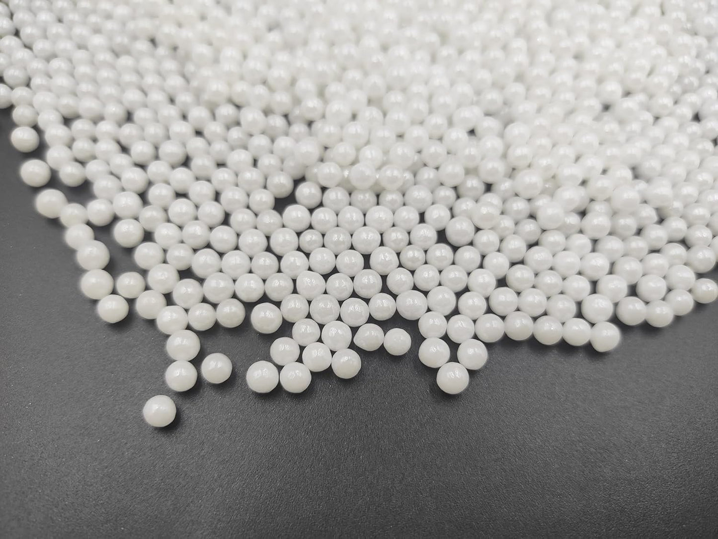 Edible White Pearl Sugar Sprinkles 3.9 oz, 4mm Candy Pearls Ideal for Baking, Cake and Cupcake Toppers, Cookie Decoration, Ice Cream Topping, Wedding Shower Valentines Halloween Christmas