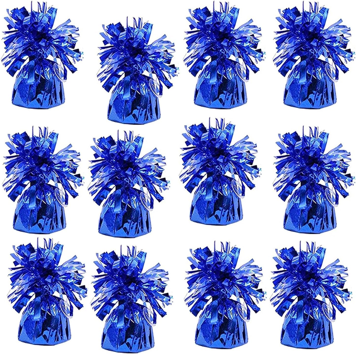 Metallic Balloon Weights, Birthday Party Favors, Novelty and Gag Gifts, 5.5" Inches, 12-Pack (Blue)