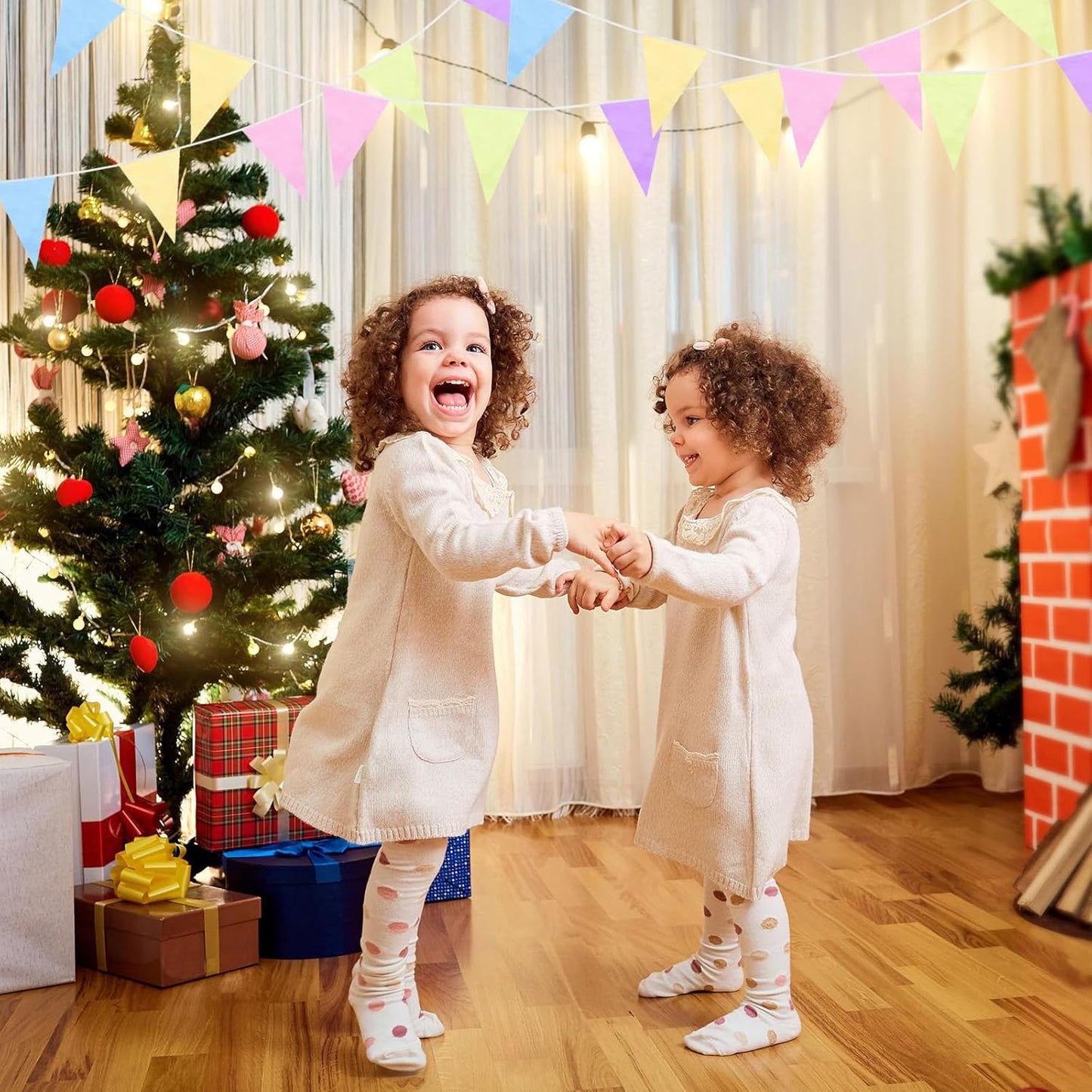 Tatuo 200 Feet Solid Pennant Banners Flags String Triangle Hanging DIY Bunting Flags Party Decorations for Grand Opening Party Banners for Kids Birthday, Shops (Pastel Color)