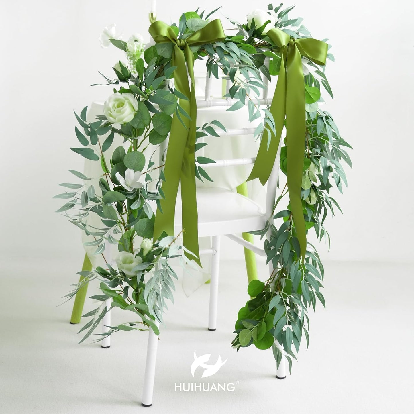 HUIHUANG Olive Green Polyester Satin Ribbon 1.5 inch x 50 Yards for Gift Wrapping, Bows, Flower Bouquet, Wedding, Christmas, Crafts