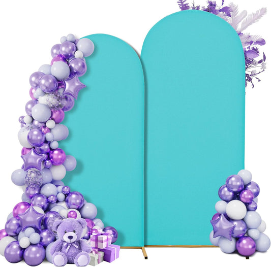 Wedding Arch Cover 7.2FT 6FT Arch Backdrop Cover Spandex Fitted Arch Cover for Round Top Chiara Backdrop Stand Covers for Wedding Birthday Party Baby Shower Banquet Ceremony Decoration