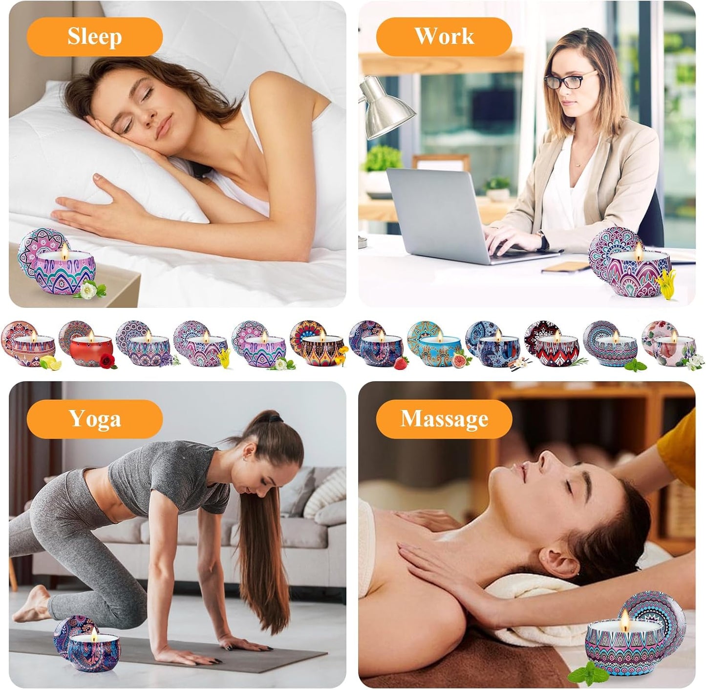 48 Pack Scented Candles Gift Set Long Lasting Soy Wax Aromatherapy Candles for Home Wedding Baby Shower Bridal Party Favors Christmas Birthday Gifts for Women