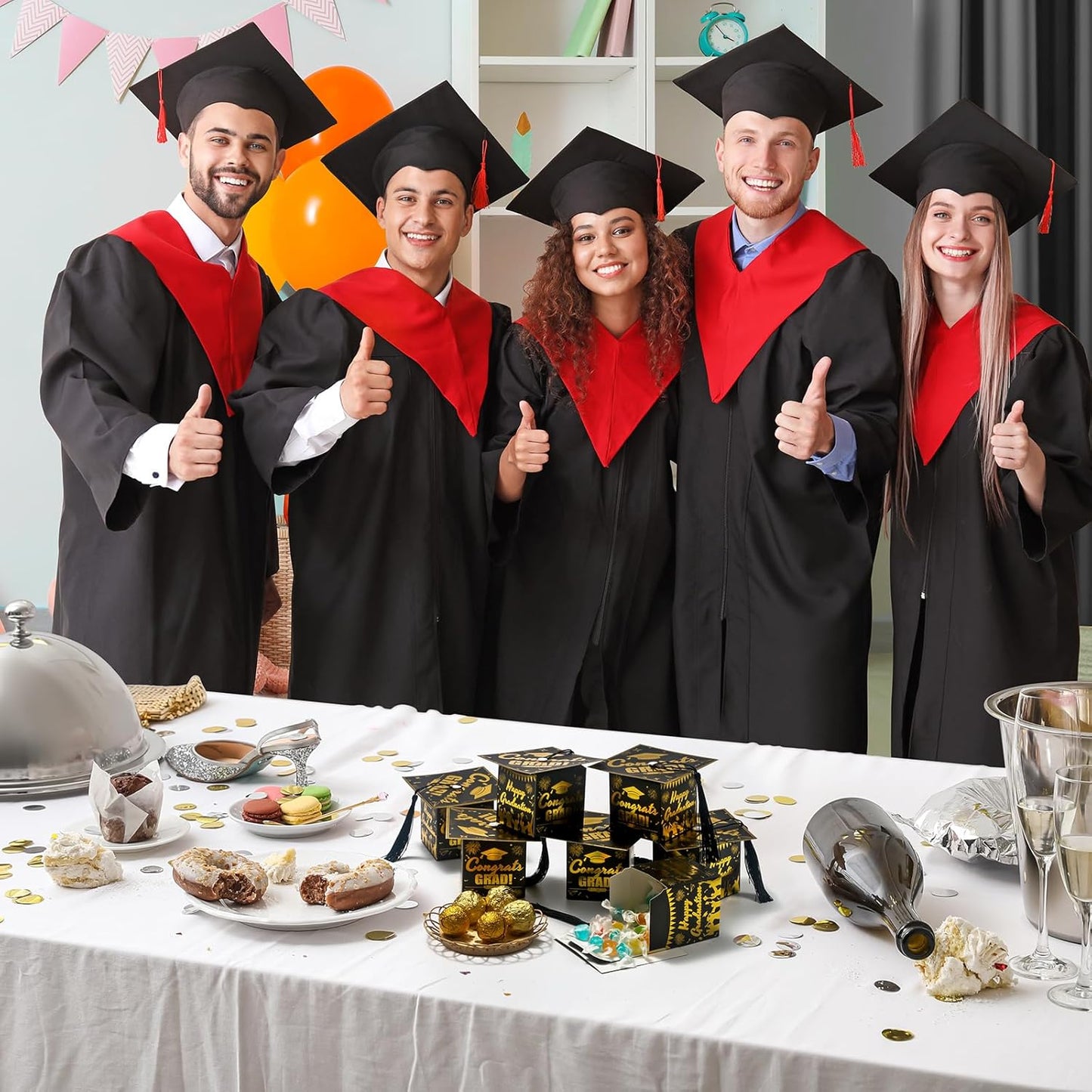 COTOPHER 36 Pack Mini Graduation Cap Gift Boxes, Class of 2025 Graduation Candy Boxes with Tassel, Small Treat Chocolate Box Centerpieces for Tables Party Decorations Graduate Favors Supplies