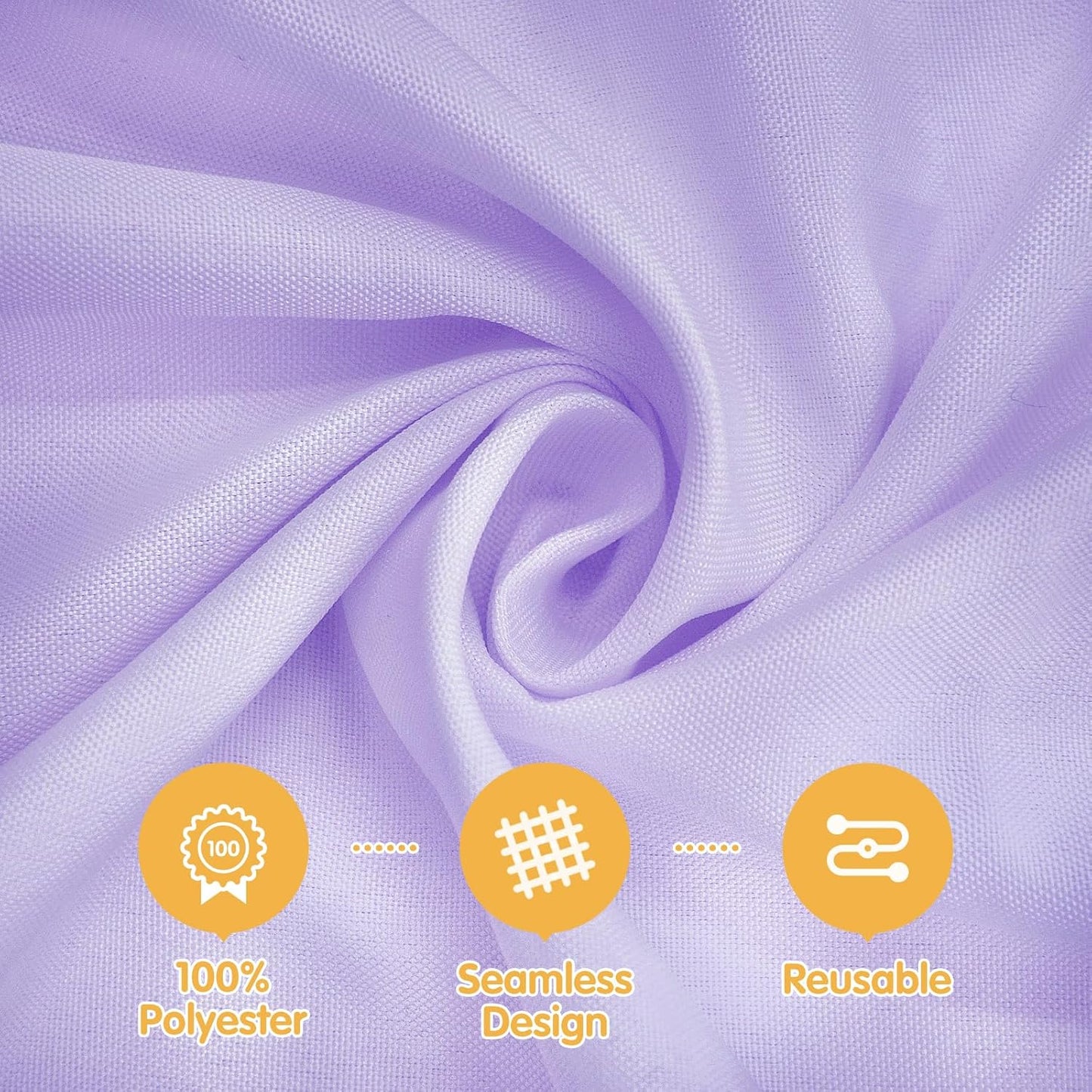 BRILLMAX 8 Pack Lavender Tablecloths for 6 Foot Rectangle Tables 60 x 102 Inch - 6ft Rectangular Bulk Linen Polyester Fabric Washable Cloth Cover for Wedding Reception Banquet Birthday Party