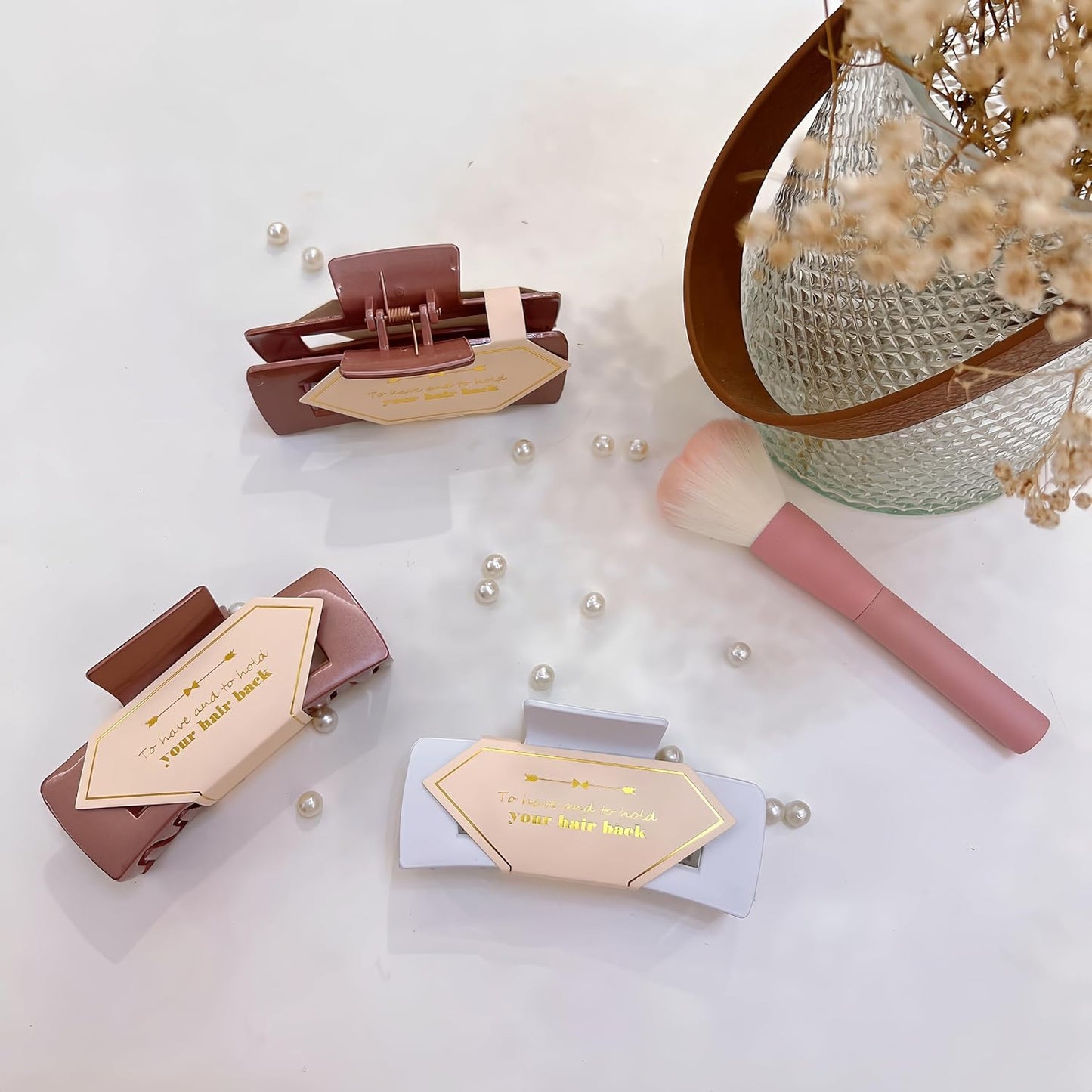 36pcs Bridesmaid Scrunchies Proposal Gifts Bachelorette Hair Claws Clips Girls heart sunglasses for Wedding Party Favors (Rose Gold)