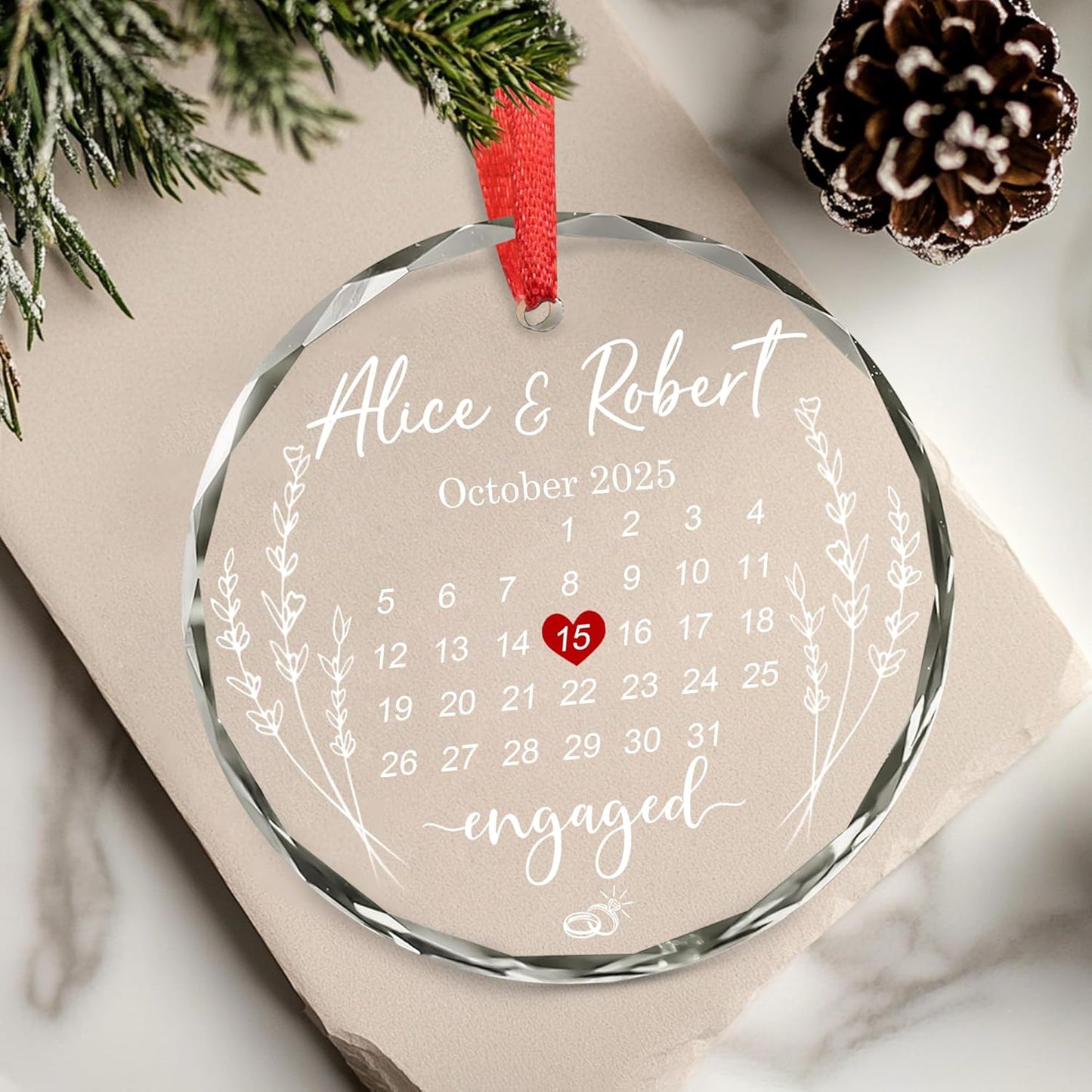 Personalized The Year We Became Mr & Mrs Christmas Ornaments - Wedding Gifts For Newlywed Couple, Bride And Groom - Gifts For Newlywed Couples - Happy Engagement Gift