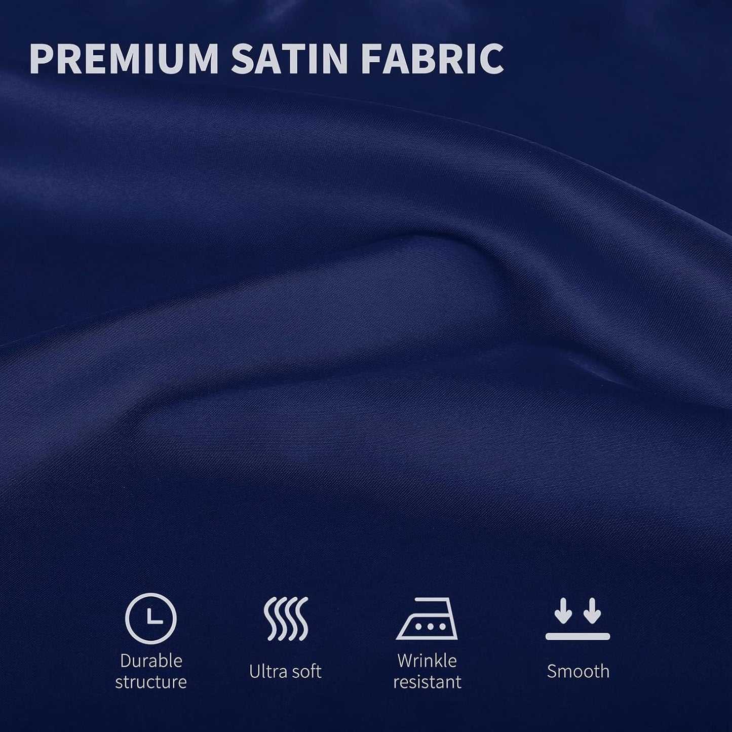 Aneco 16 Pack Square Satin Napkin Bright Silk Table Napkin Soft Smooth Fabric Table Napkin for Wedding Banquet Party Decoration, Navy Blue, 20 x 20 Inch