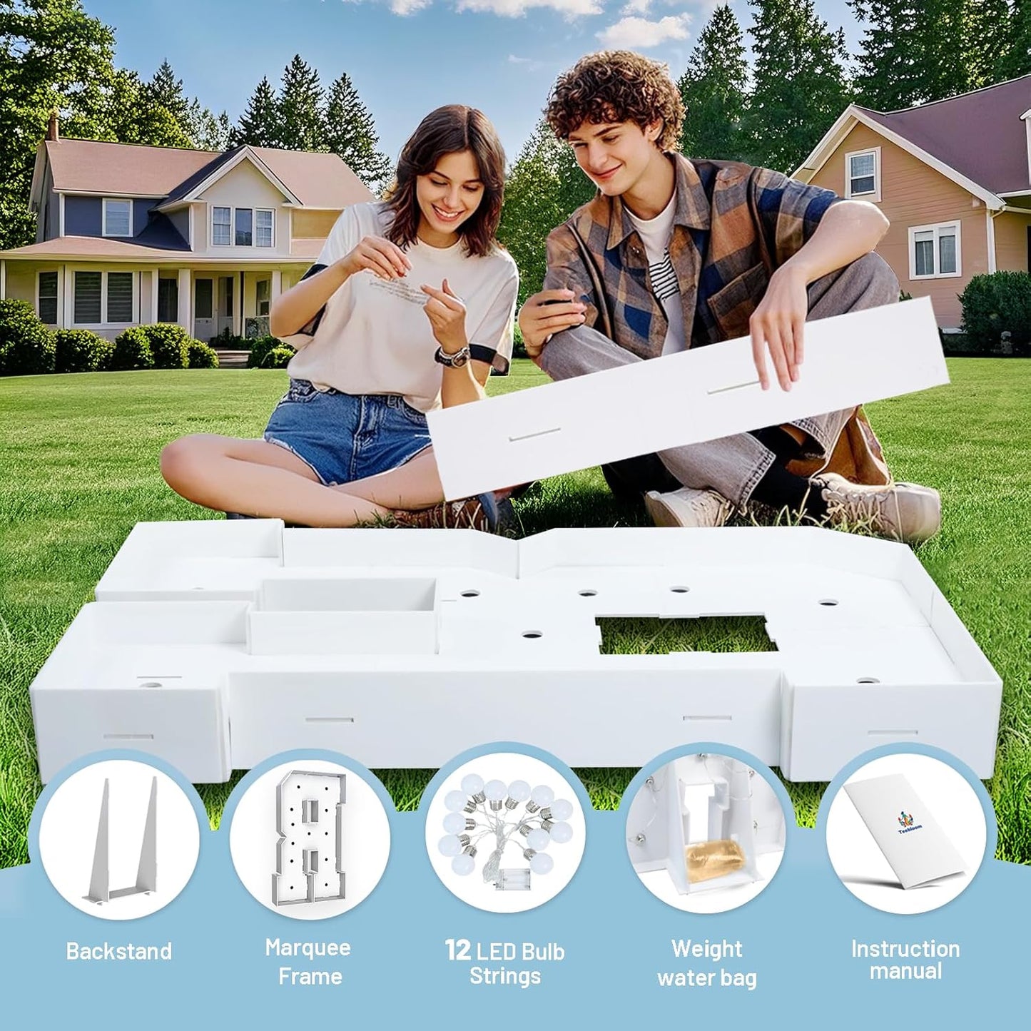 4FT Marquee Light Up Letters R,Party Decoration Large Marquee Light Up Letters with Weighted Water Bag,Pre-cut Foam Board Set Can Be Used for Birthdays,Weddings,Baby Anniversaries