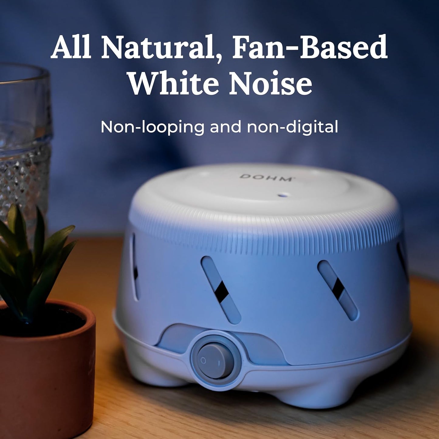 Yogasleep Dohm UNO White Noise Sound Machine (White) with Real Fan Inside for Non-Looping White Noise, for Travel, Office Privacy, Meditation, Sleep Aid for Adults & Baby, Registry Gift