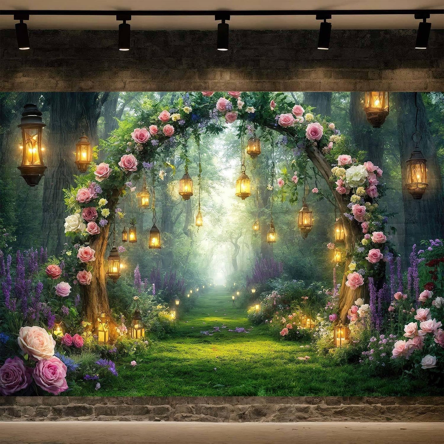 7x5ft Purple Flower Wedding Photography Backdrop Lavender Floral Wedding Bridal Photography Backdrop Anniversary Birthday Baby Shower Girl Party Banner Photo Booth Props Background Wall Decor