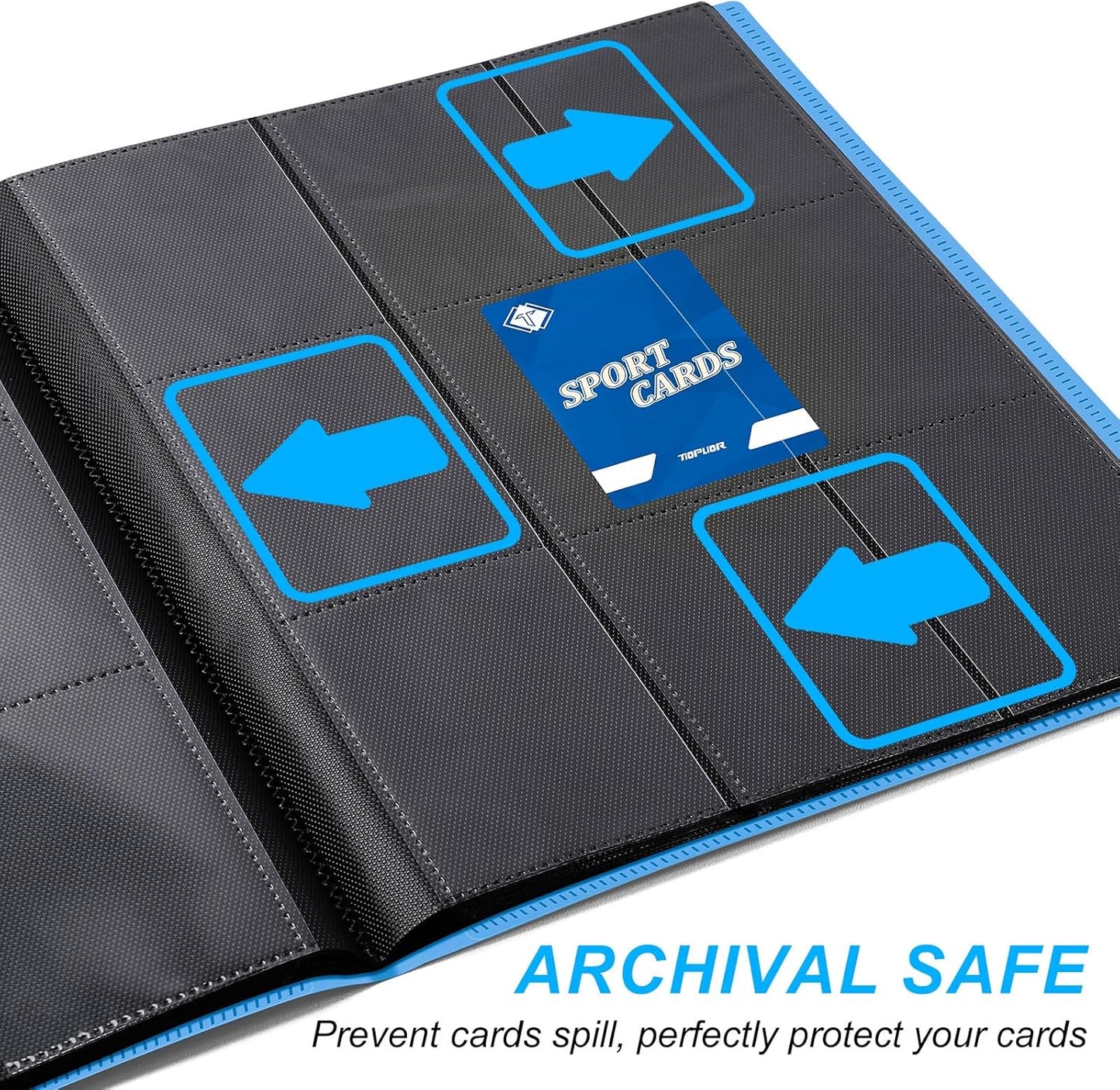 Trading Card Binder Holder 9 Pocket Card Album Folder, Card Collection Binder with 360 Side Loading Pocket Card Book Fit for MTG Game Football Sports Cards TCG Baseball Cards Binder (Sky Blue)