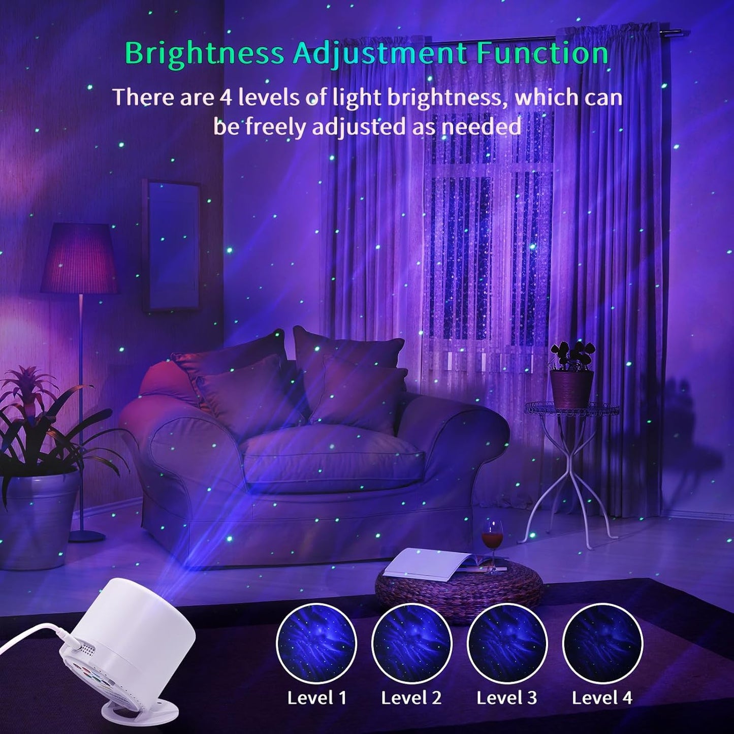 Galaxy Projector, Bedroom Star Projector, Galaxy Light Projector with Remote Control and Timer, Adjustable LED Light Colour, Brightness and Speed, Star Projector for Bedroom Parties.
