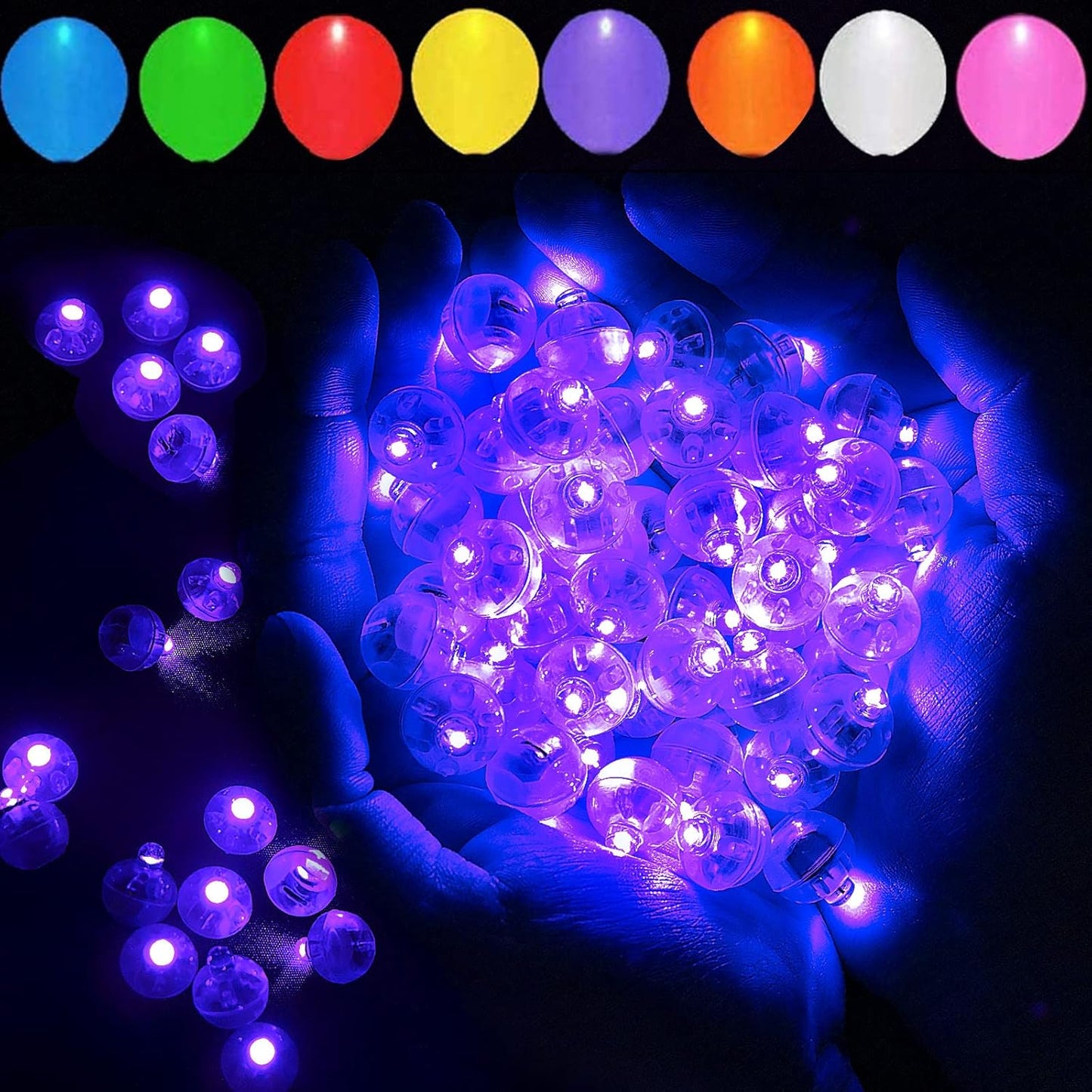 200pcs LED Purple Balloon Light, Round Led Mini LED Lights for Paper Lantern Balloon Indoor Outdoor Party Event Fun, Birthday Party Wedding Decoration Supplies