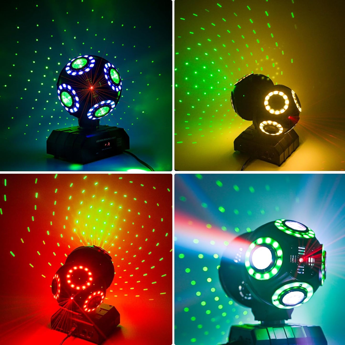 LED Moving Head DJ Light Rotating Beam Stage Lights Pin Spotlight Event Sound Control Dmx512 Disco Lighting KTV Disco Party Wedding Concert Festivals… (2Head DJ Light)