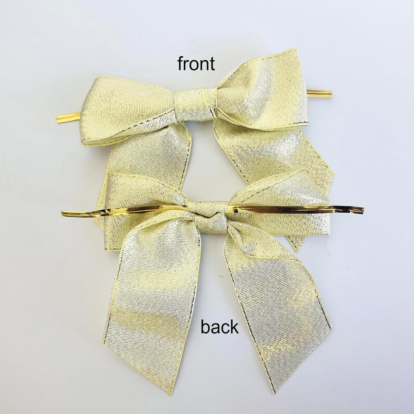 36pcs 4-1/2" Metallic Gold Glitter Ribbon Bows with Twist Ties for Gift Wrapping Packing Christmas Big Bows for Holiday Decoration (Gold)