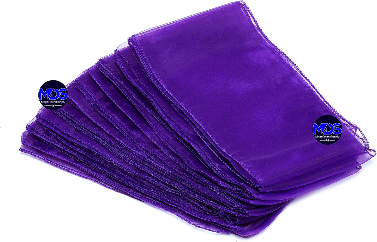 MDS Pack of 125 PCS Organza Chair Sashes Wider Dining Chair Bows Ribbon Tie Back for Wedding Party Birthday Bridal Shower Reception Event Banquet Home Chair Cover Decoration - Purple