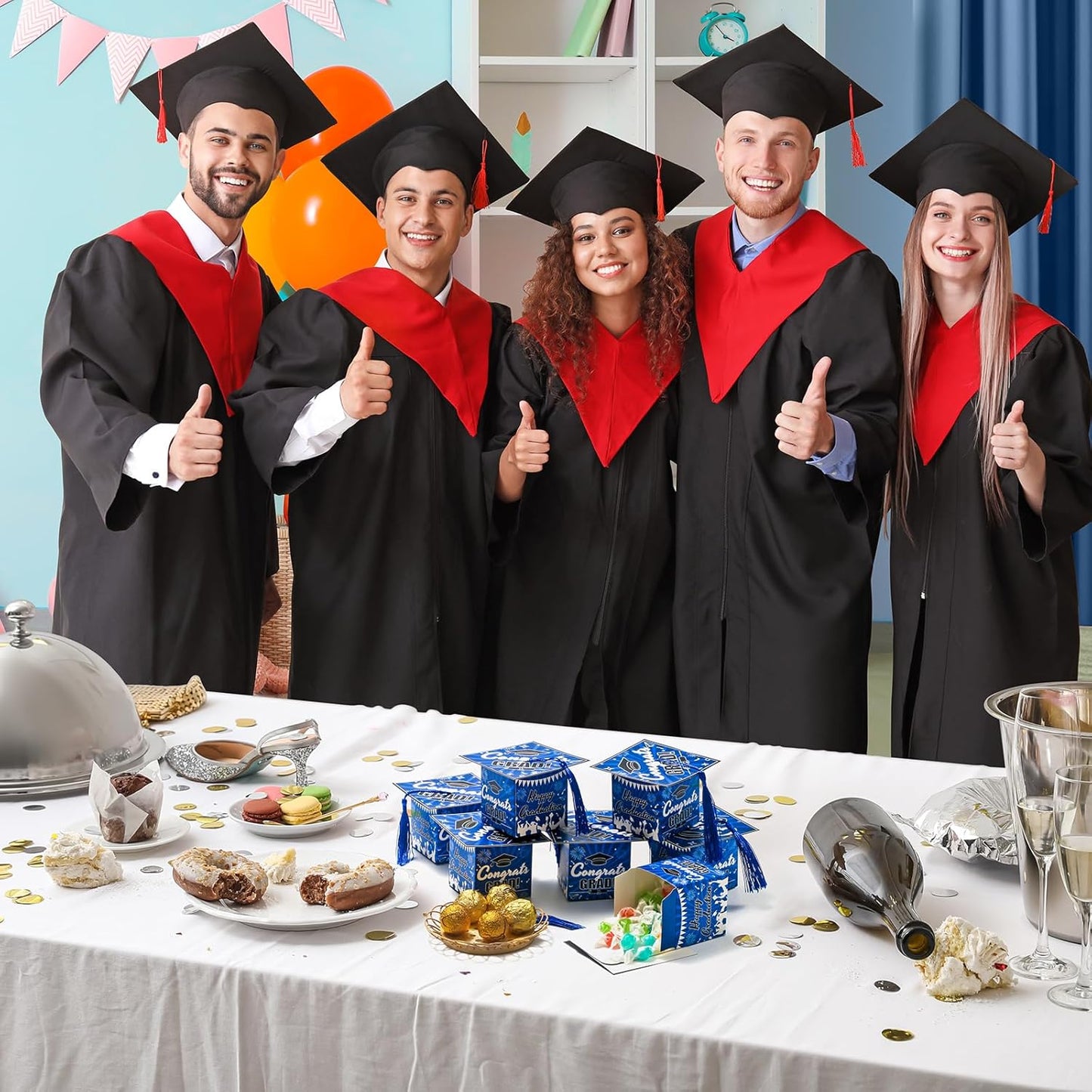 COTOPHER 36 Pack Mini Graduation Cap Gift Boxes, Class of 2025 Graduation Candy Boxes with Tassel, Small Treat Chocolate Box Centerpieces for Tables Party Decorations Graduate Favors Supplies