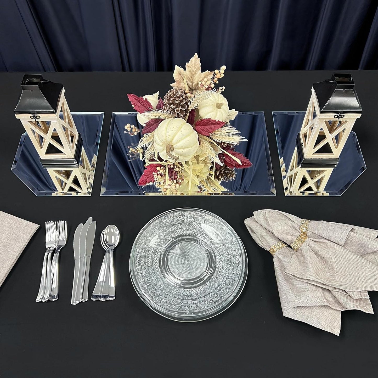 Plymor 36" x 12" Runner Set, 5mm Thick Beveled Glass Mirror