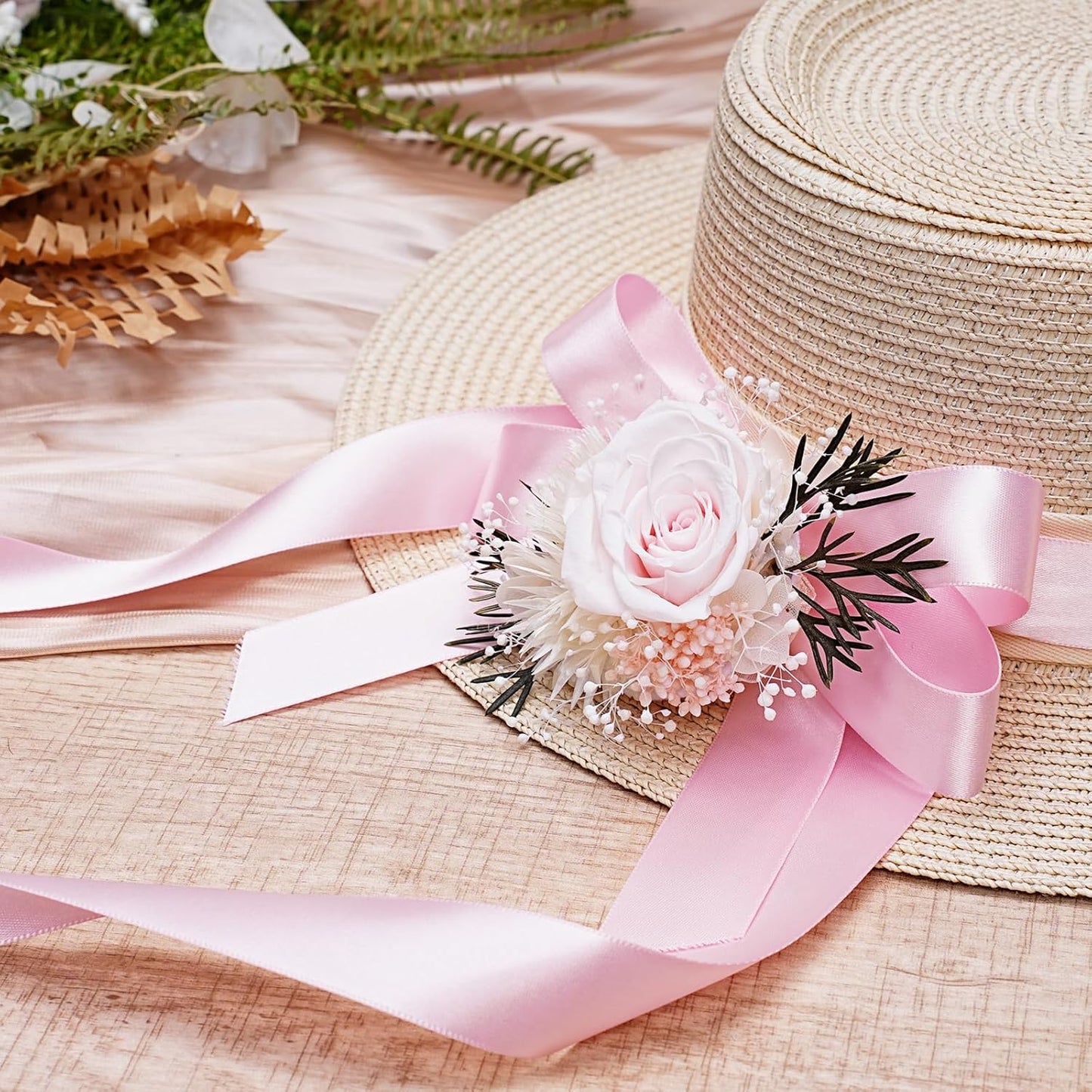 LaRibbons Light Pink Satin Ribbon 1 Inch 50 Yards Luxury Double Faced Pink Silk Ribbon for Gift Wrapping Flower Bouquet Crafts Wedding BabyShower Decoration