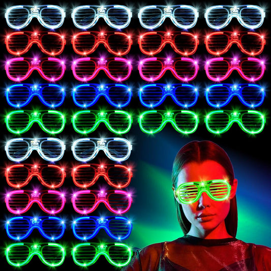70 Packs LED Glasses 5 Neon Colors glow in the dark party supplies Favor for Kids Adult Glow sticks Light Up Glasses fit Holiday Birthday Valentine's Day and Halloween Party Supplies Cosplay Christmas