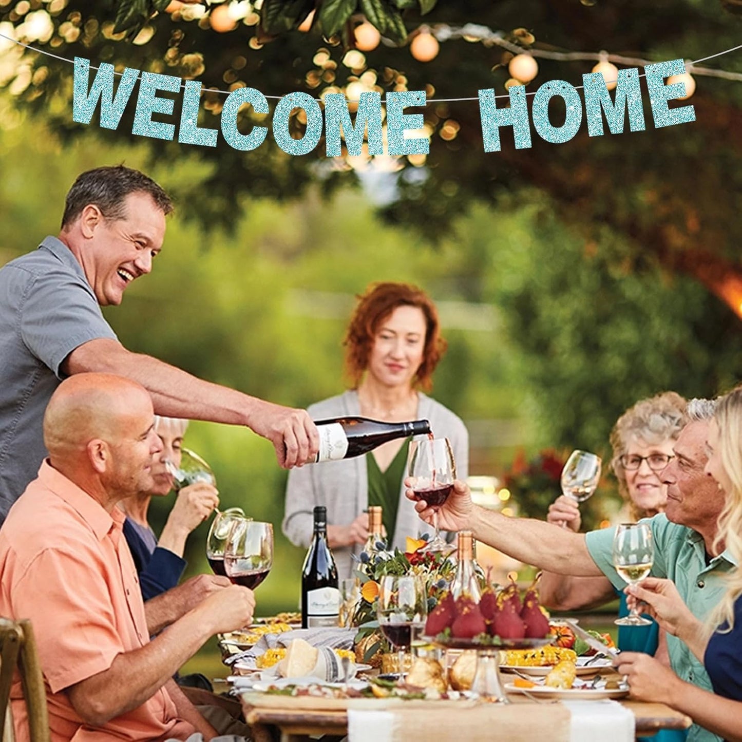 BEISHIDA 116 PCS Glitter Baby Blue DIY Letter Banner Kit Make Your Own Banner，Including 111 Letters and Numbers 3 Rope and 2 Threading Device,Customized for Birthday Graduation Wedding Party Decor