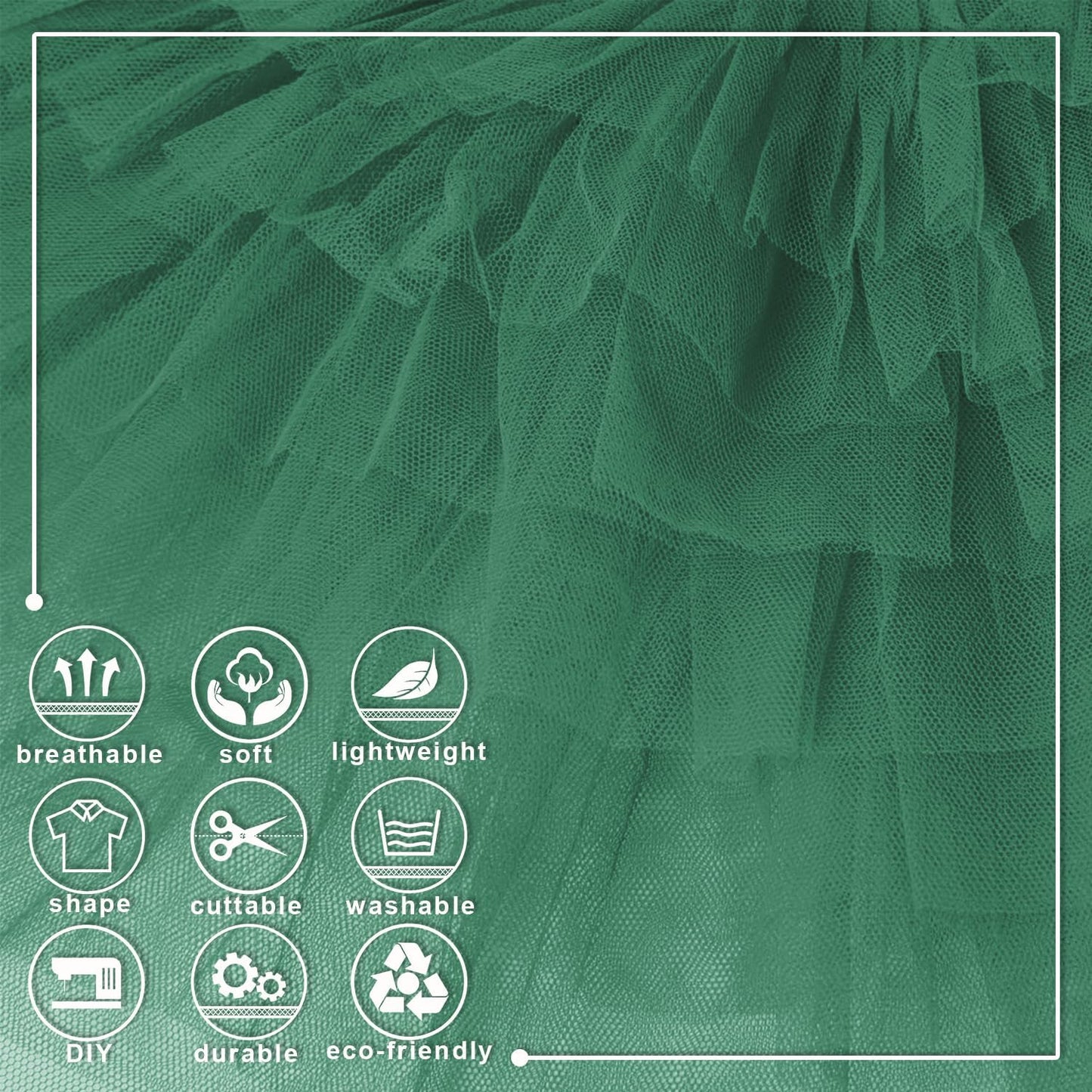 Hunter Green Tulle Fabric Roll 6 Inch X 300 FT (100 Yards) Matte Tulle Ribbon Netting Mesh Spool for DIY Tutu Skirt Wedding Bow Gift Wrapping Baby Shower Christmas Party Halloween Decorations