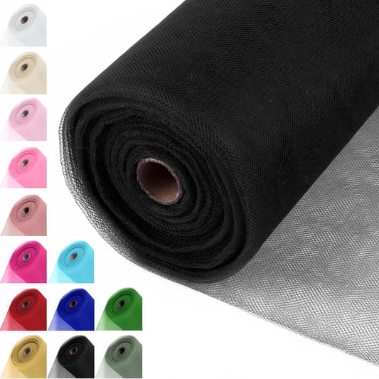 Black Tulle Fabric Rolls 54 Inch x 40 Yards Large Mesh Tull Bolt for Wedding, Garden Netting, Tutu Skirt, Party Decoration and Craft Supplies