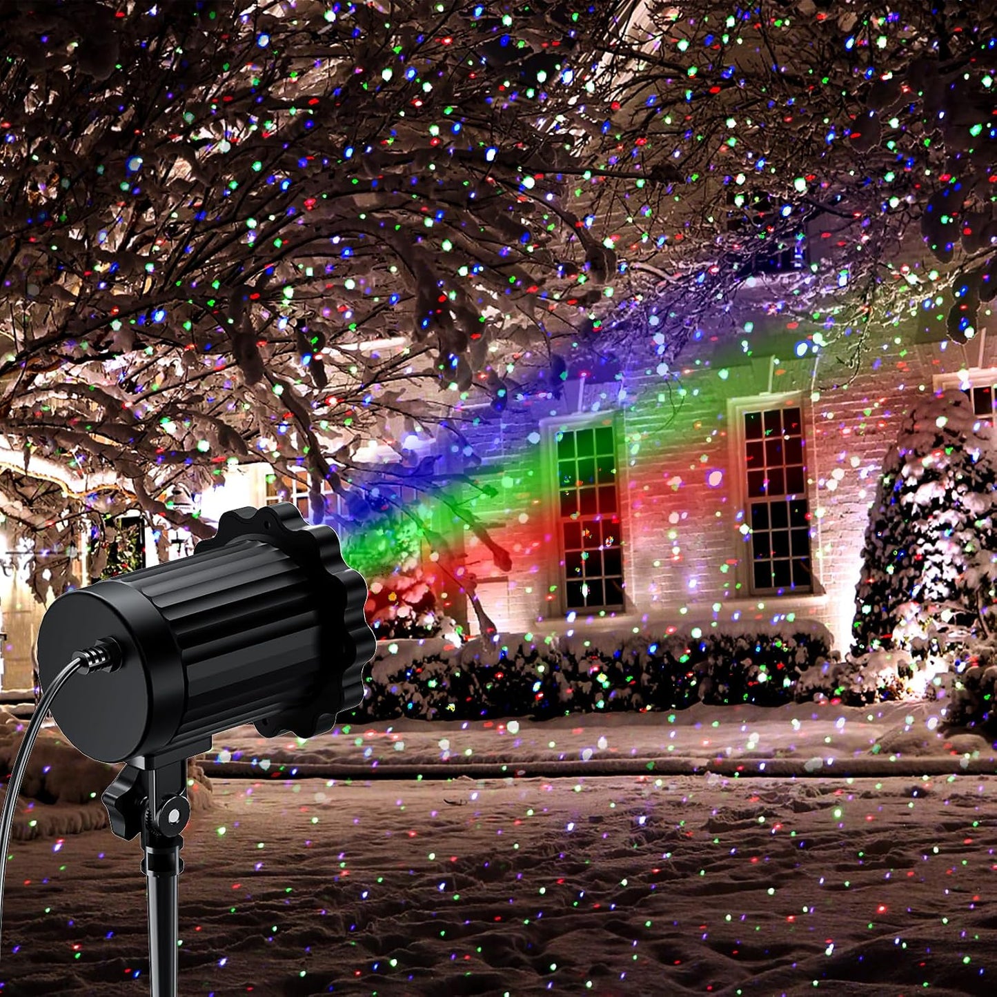 Christmas Projector Lights Outdoor, Garden Light Projector with Timer, Firefly Lights, IP65 Waterproof, Holiday Decoration for Halloween, Christmas, Home, Party, Garden Decor