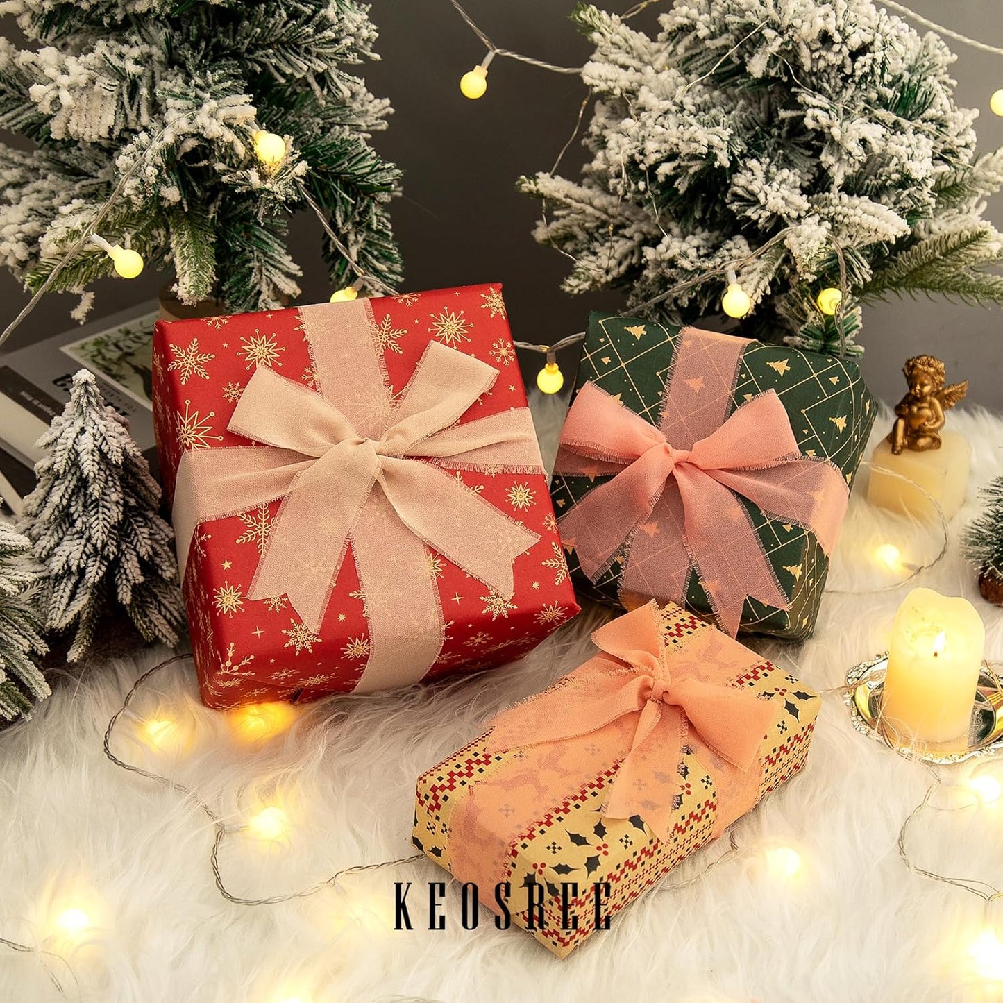 9 Rolls Multicolour Handmade Chiffon Ribbon,1.5" x 21Yd Frayed Fringe Silk Ribbons (9 Rolls *2.3Yd) for Gifts Wrapping, Wedding Invitations, Bridal Bouquets, Decorations