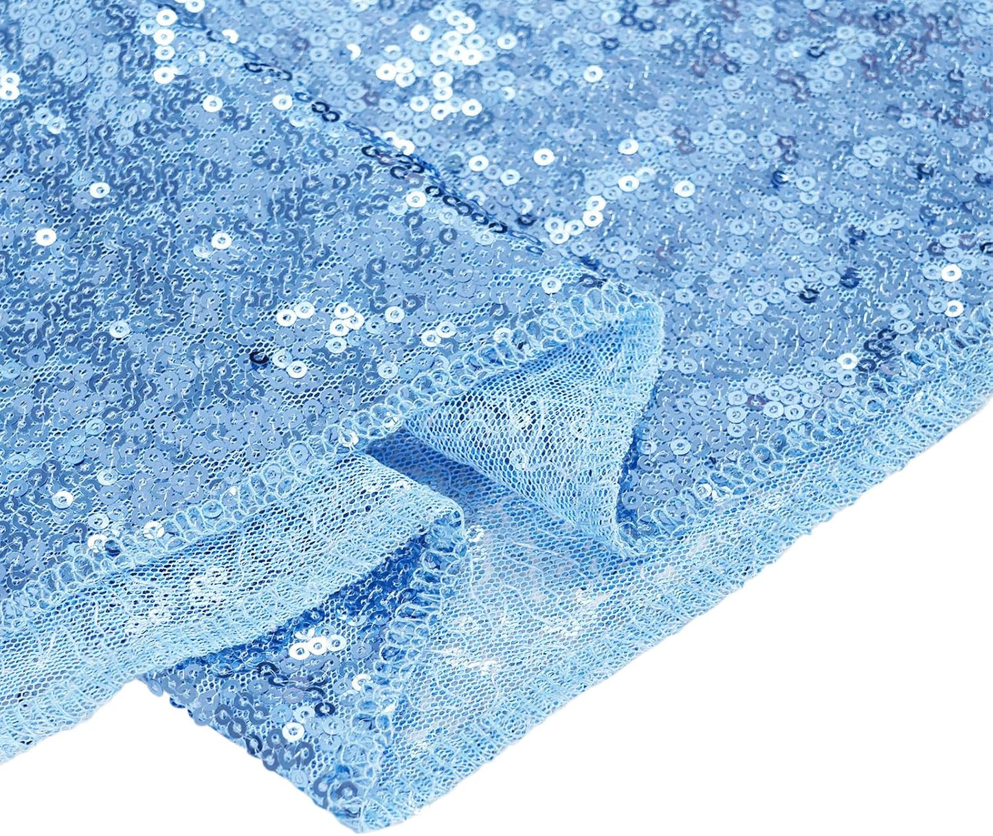 SquarePie Sequin Tablecloth 60 x 102 Inch Baby Blue Sparkly Table Linen for Wedding Party