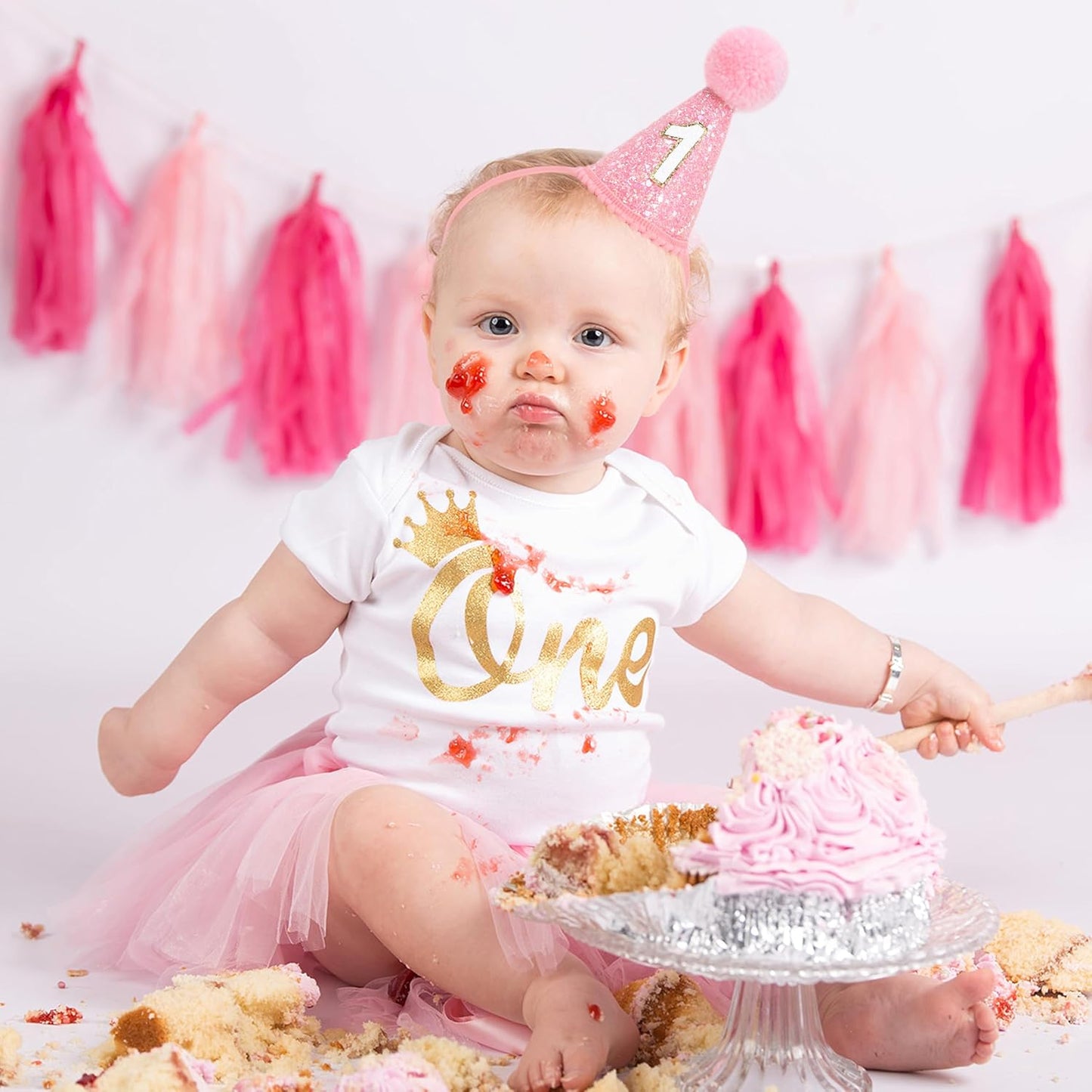 MAMUXI Natural Boho Birthday Hat - 1st Birthday Hat,Natural Boho First/1st Birthday Decorations,Cake Smash Photo Prop