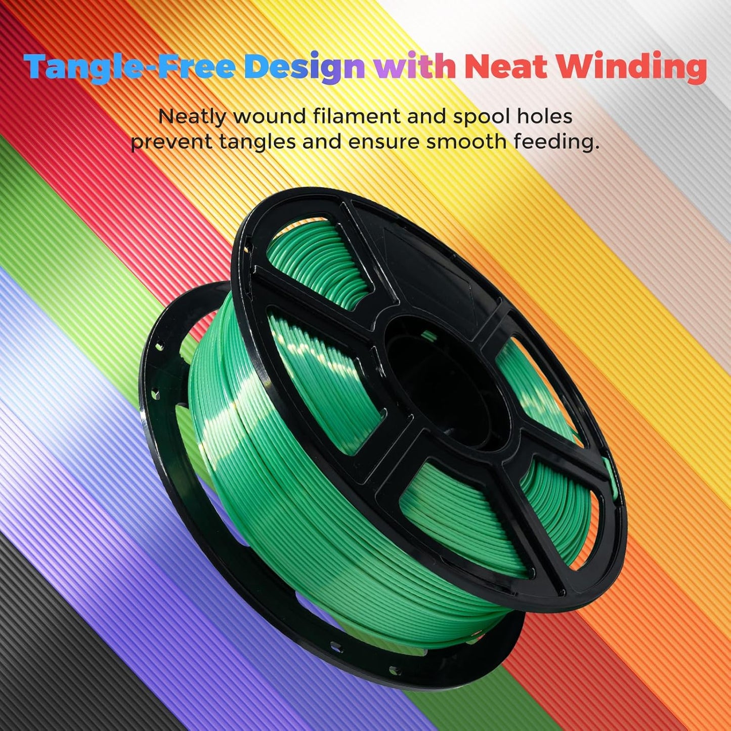 Flashforge 3D Printer Filament Silk PLA 1.75mm 1kg Spool-Dimensional Accuracy +/- 0.02mm (Green)