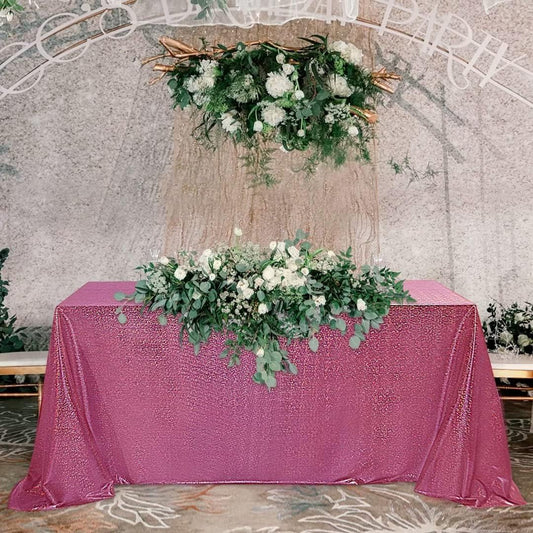 Fitable Sequin Tablecloth for Parties 54x54 Inch - Sparkle Glitter Table Cloth Laser Square Overlay for Wedding Baby Shower Ceremony Birthday Holiday Banquet Decor, Fuchsia