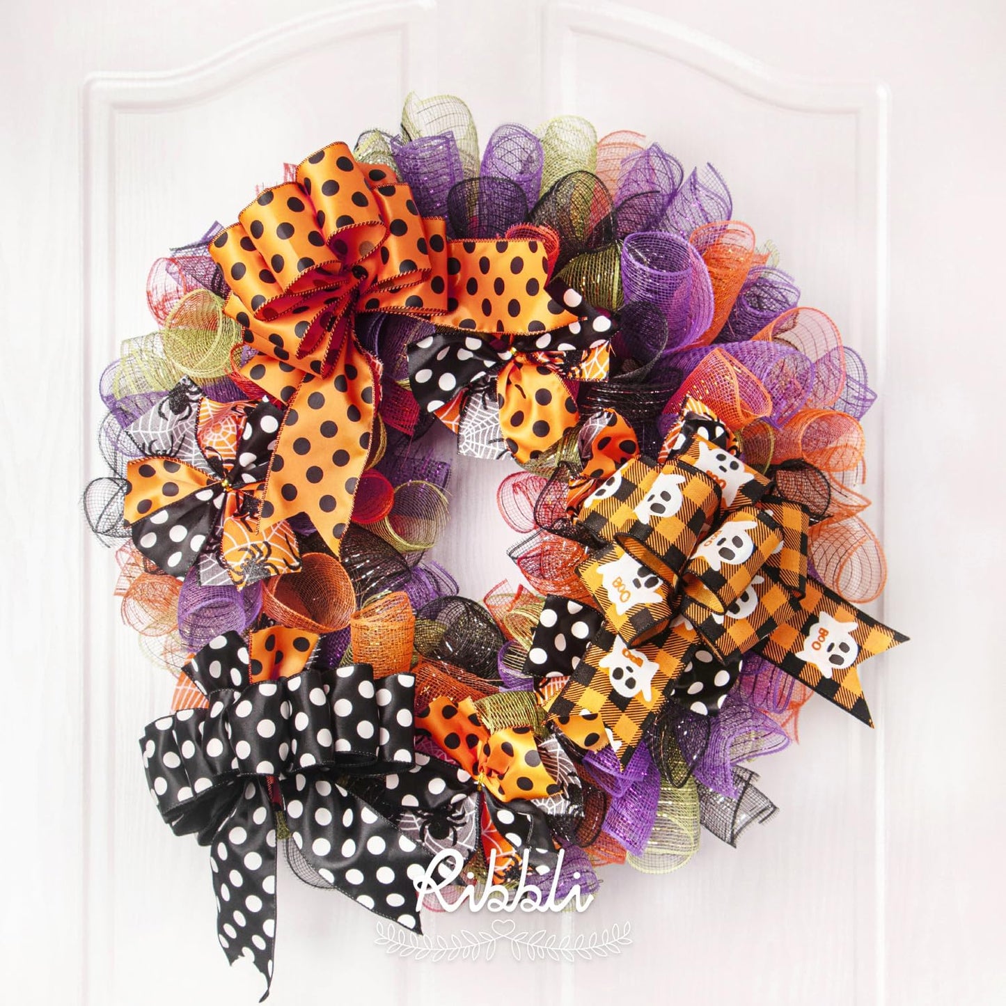 Ribbli 2 Rolls Moss Green Mesh Ribbon,10 inch x 30 feet(10Yard) Each Roll,Metallic Moss Green with Gold Foil,Christmas Ribbon for Wreath Swags and Decorating